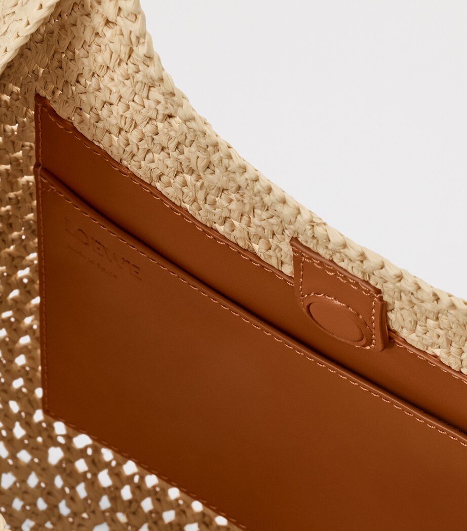 LOEWE x Paula's Ibiza Small Raffia-Leather Tote Bag Natural/tan Image 4