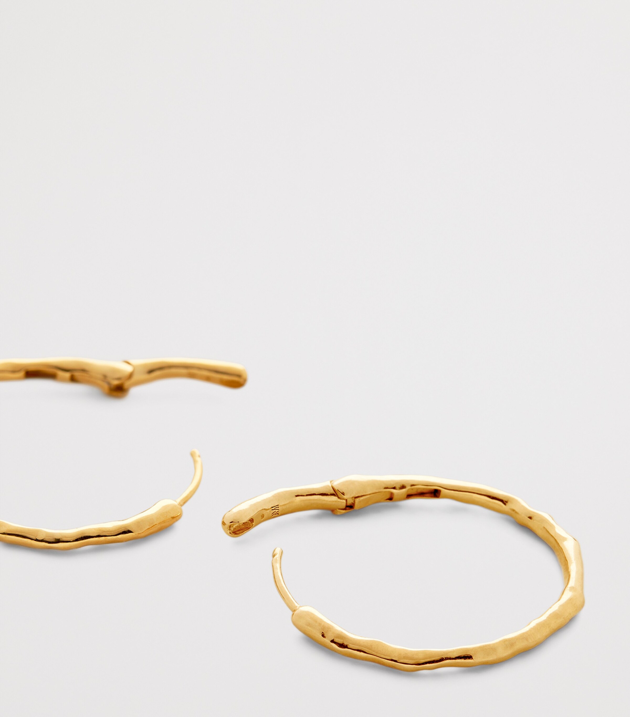 Monica Vinader Medium Gold Vermeil MV Siren Muse Hoop Earrings Gold Vermeil Image 3