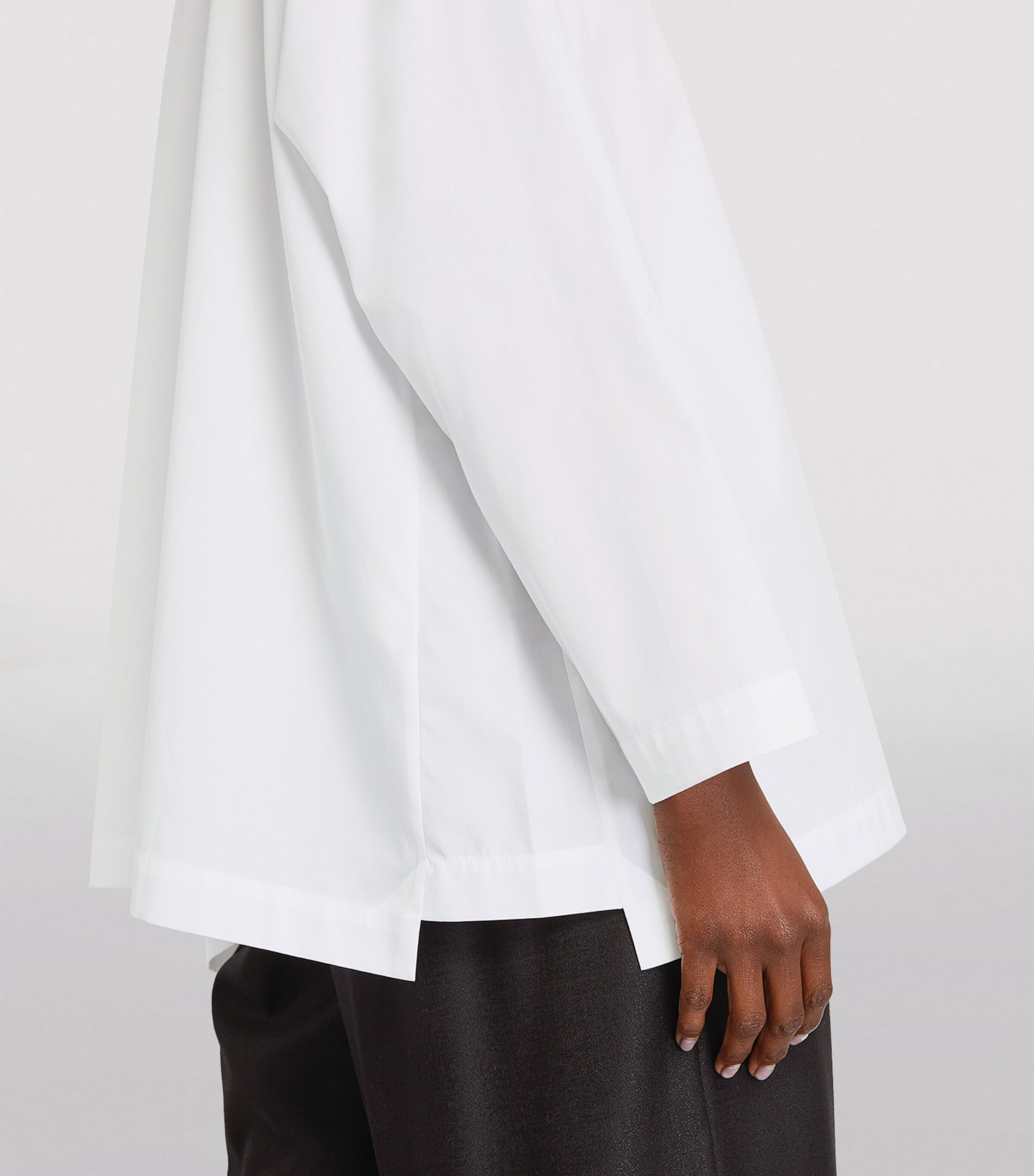 A-Line Stand-Collar Shirt WHITE Image 18
