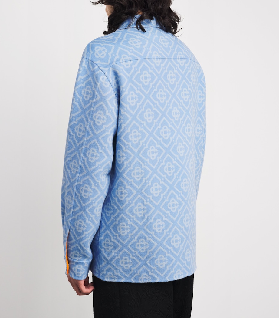 Wool Monogram Overshirt LIGHT BLUE DIMND Image 4