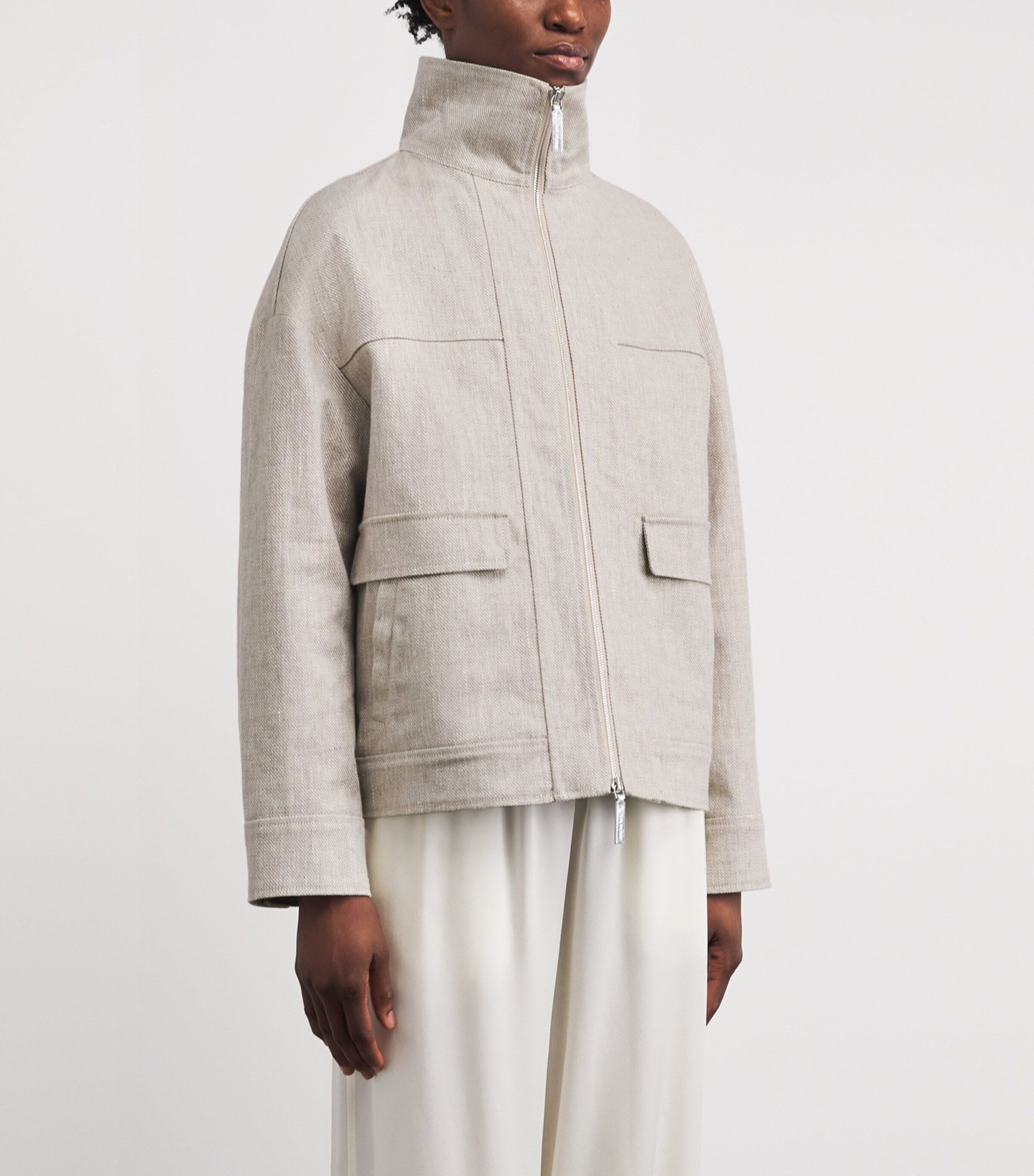 Yves Salomon Womens Linen Double-Faced Jacket Image 4
