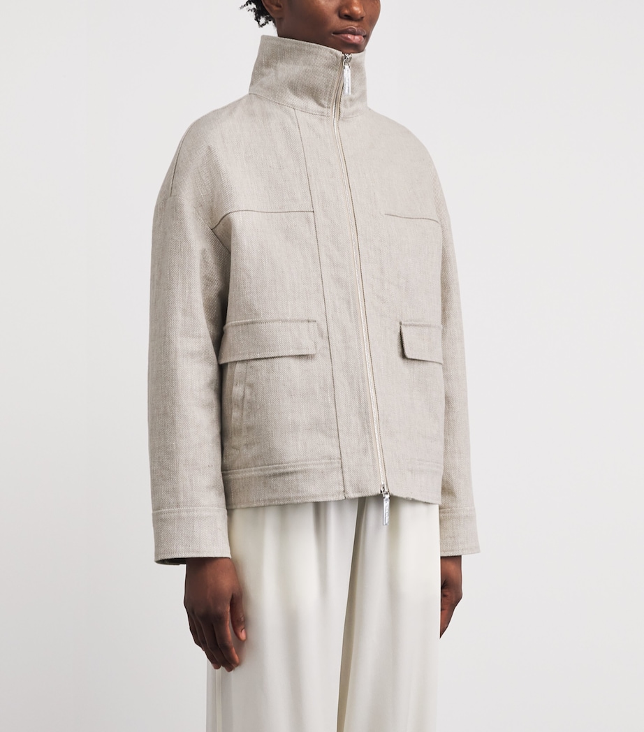 Yves Salomon Womens Linen Double-Faced Jacket Image 4