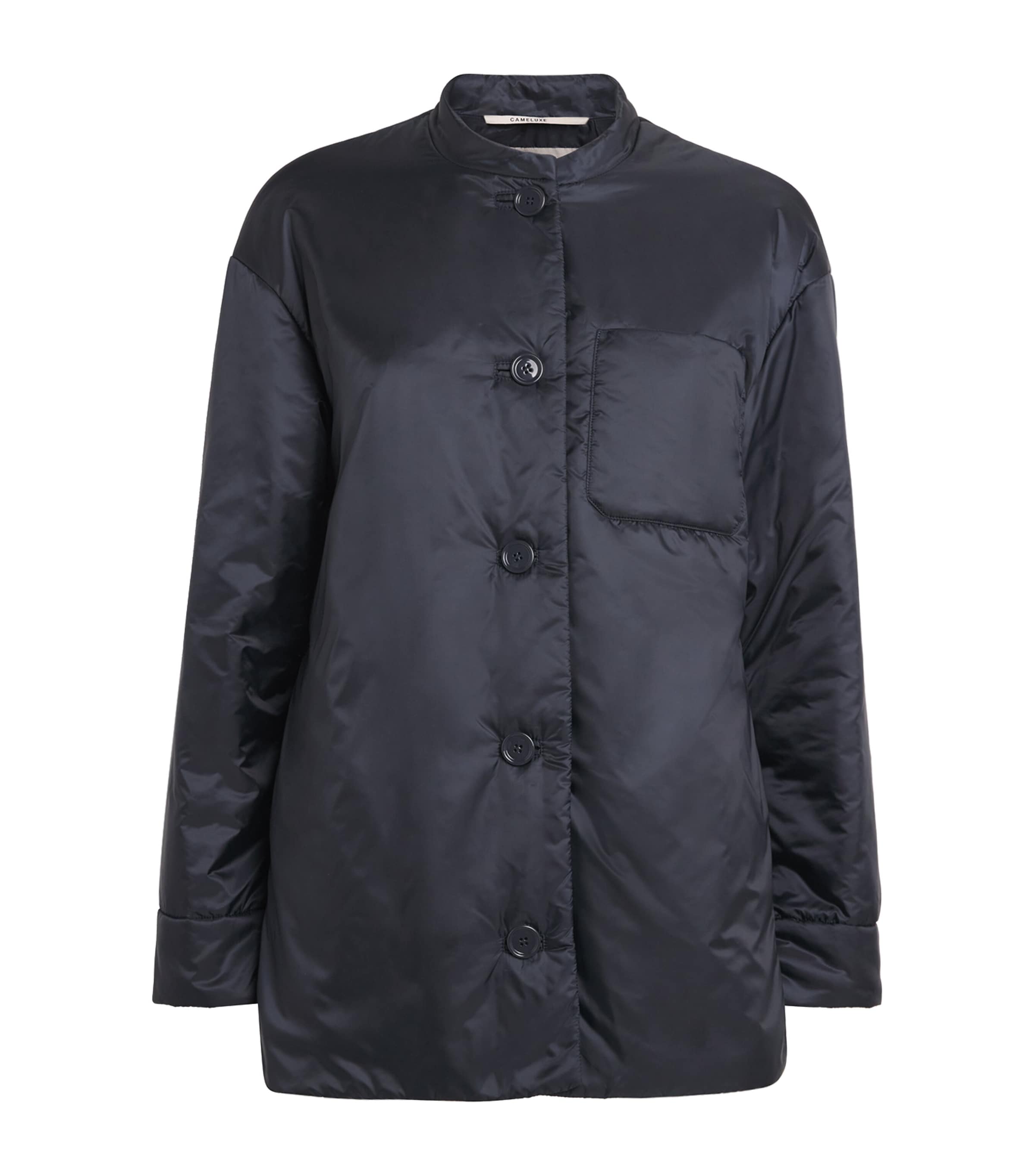 Max Mara Padded Round-neck Jacket In Blue