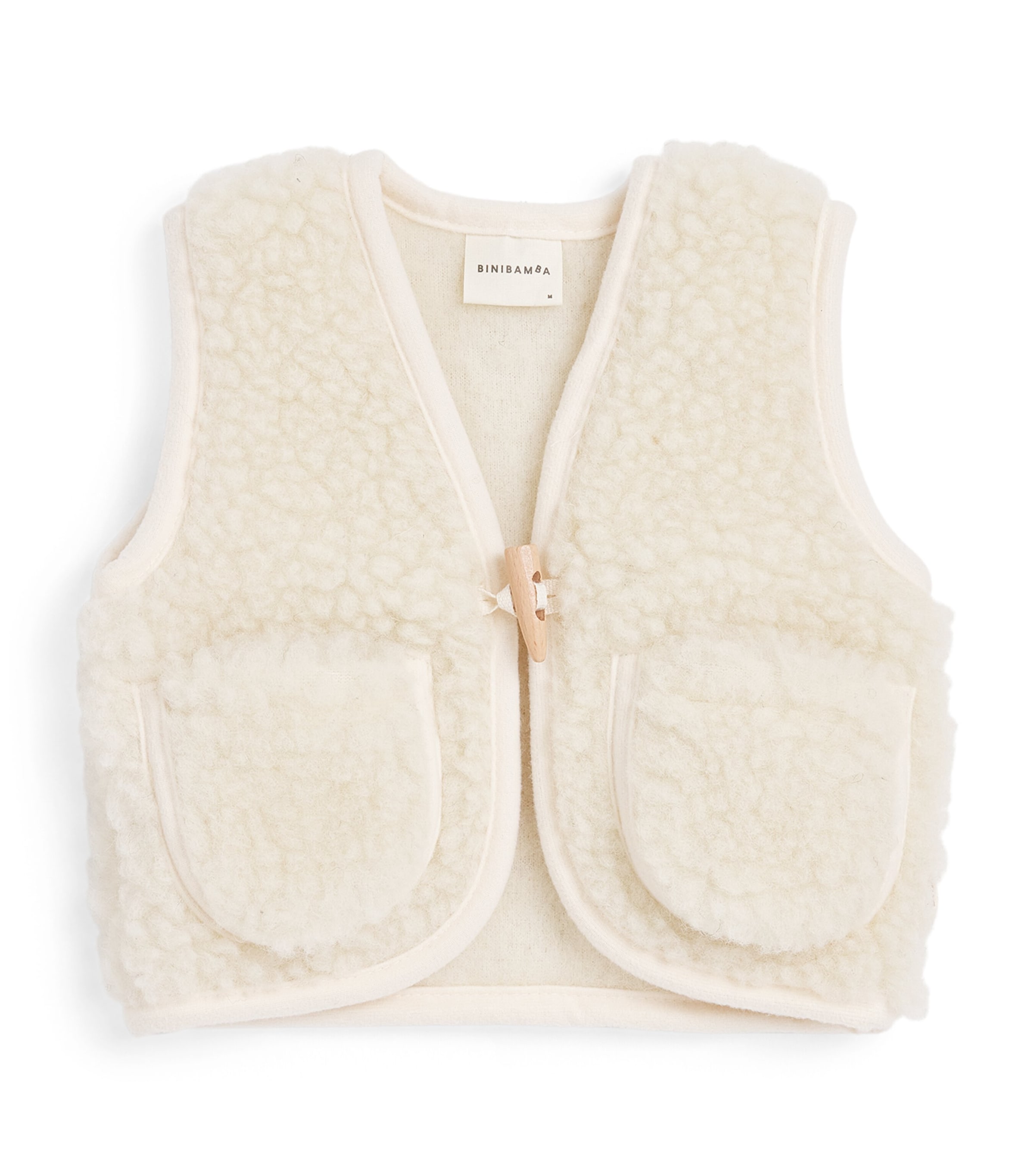 Binibamba Merino Wool Gilet In Brown