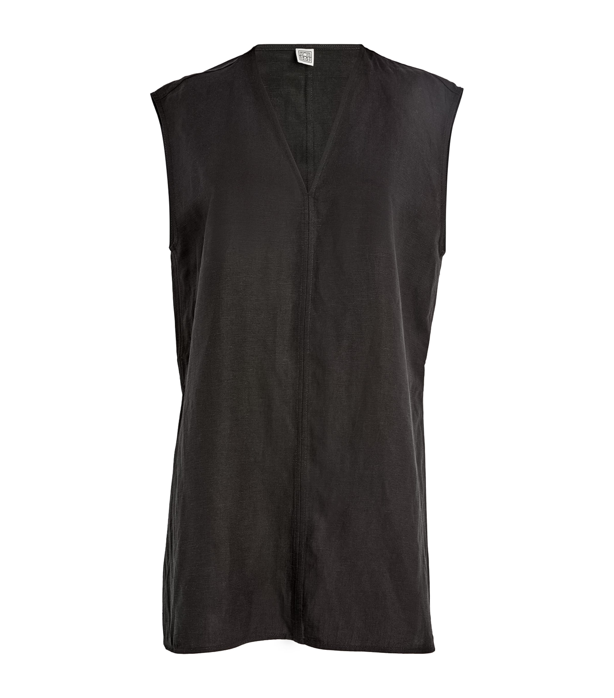 Shop Totême Sleeveless V-neck Top In Black