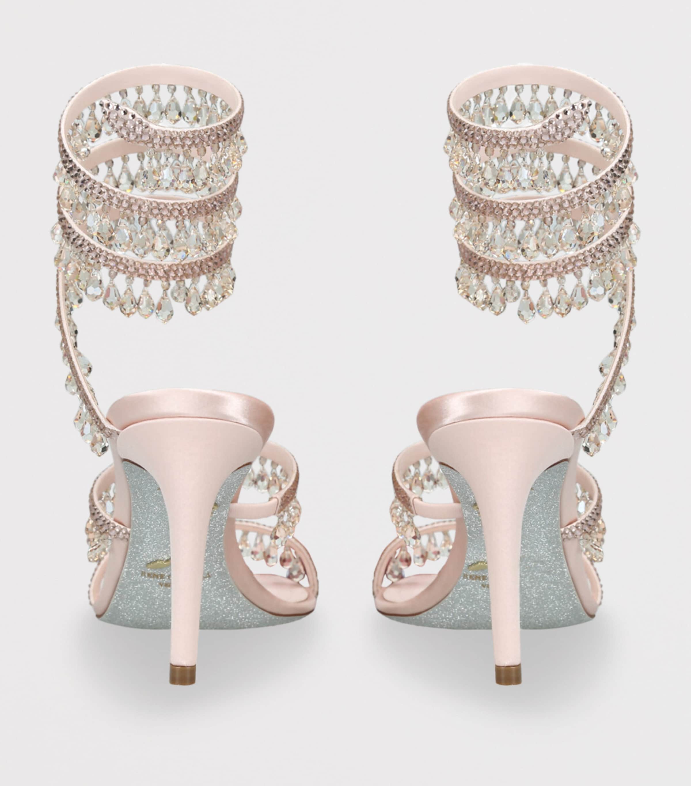 René Caovilla Embellished Chandelier Sandals 80 Pale Pink Image 2