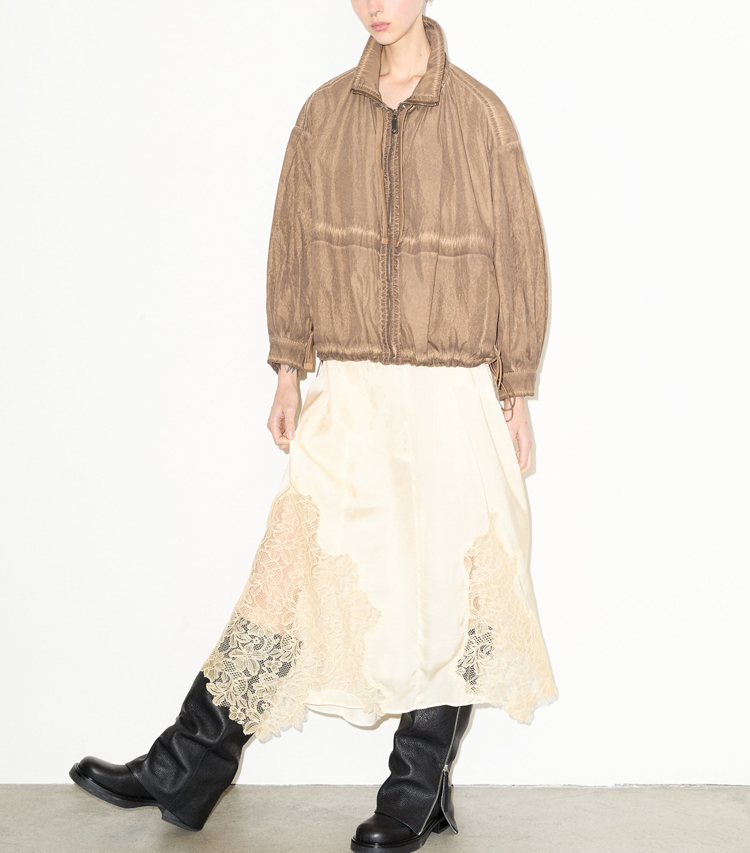 MAX&Co. Womens Oversized Zip-Up Jacket Buck Image 7