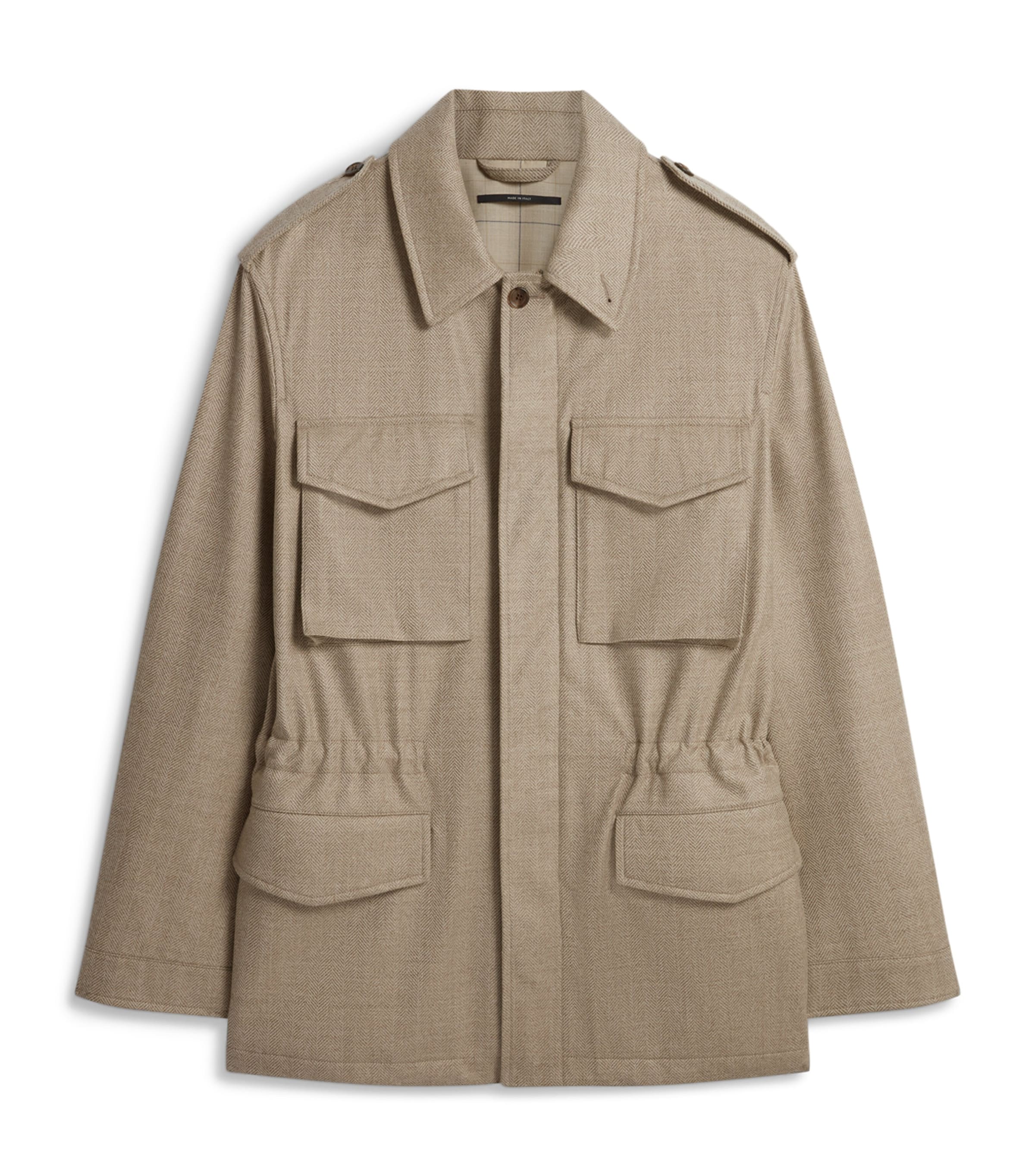 Dunhill Wool Field Jacket In Brown