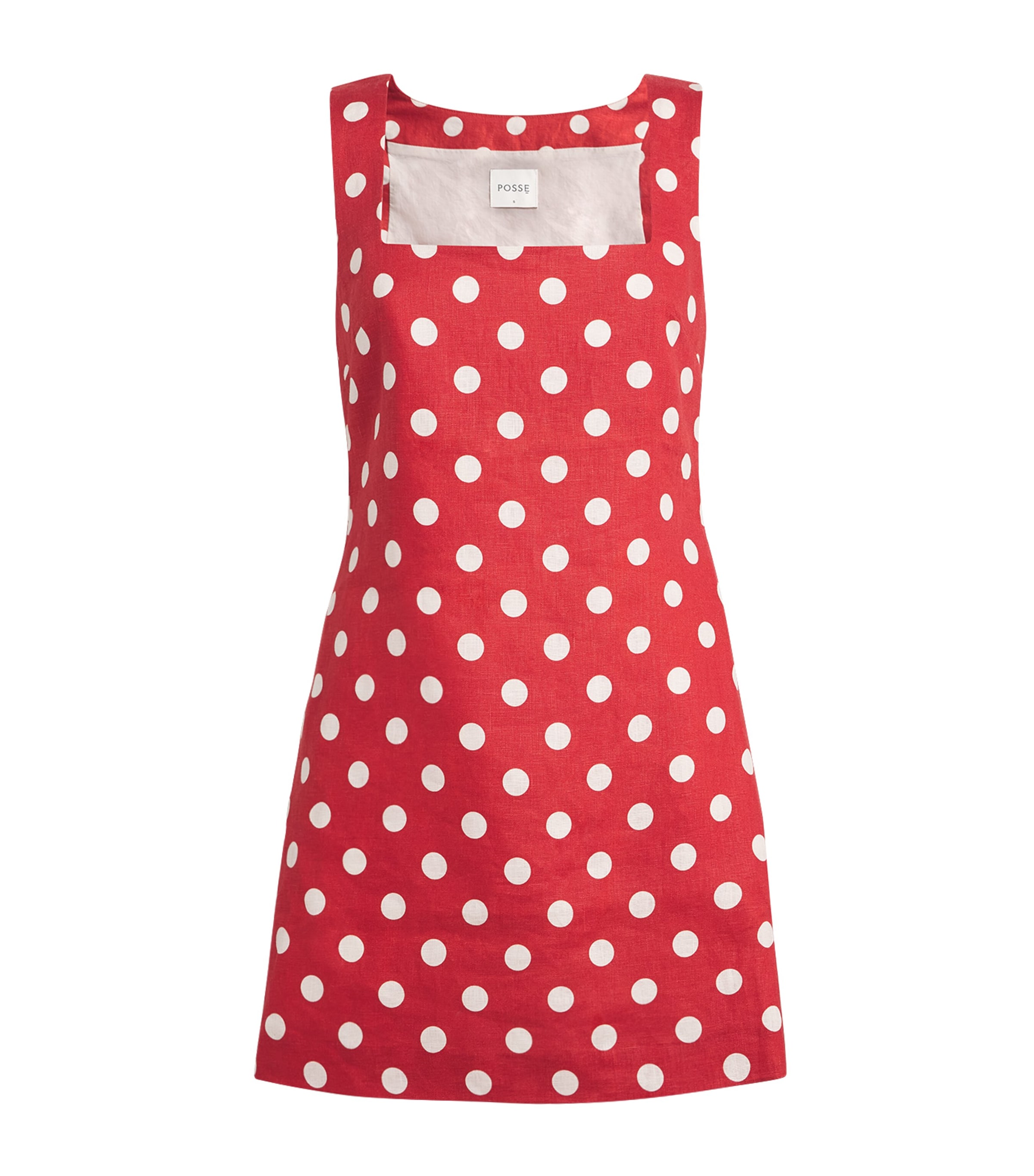 POSSE LINEN POLKA-DOT MINI DRESS