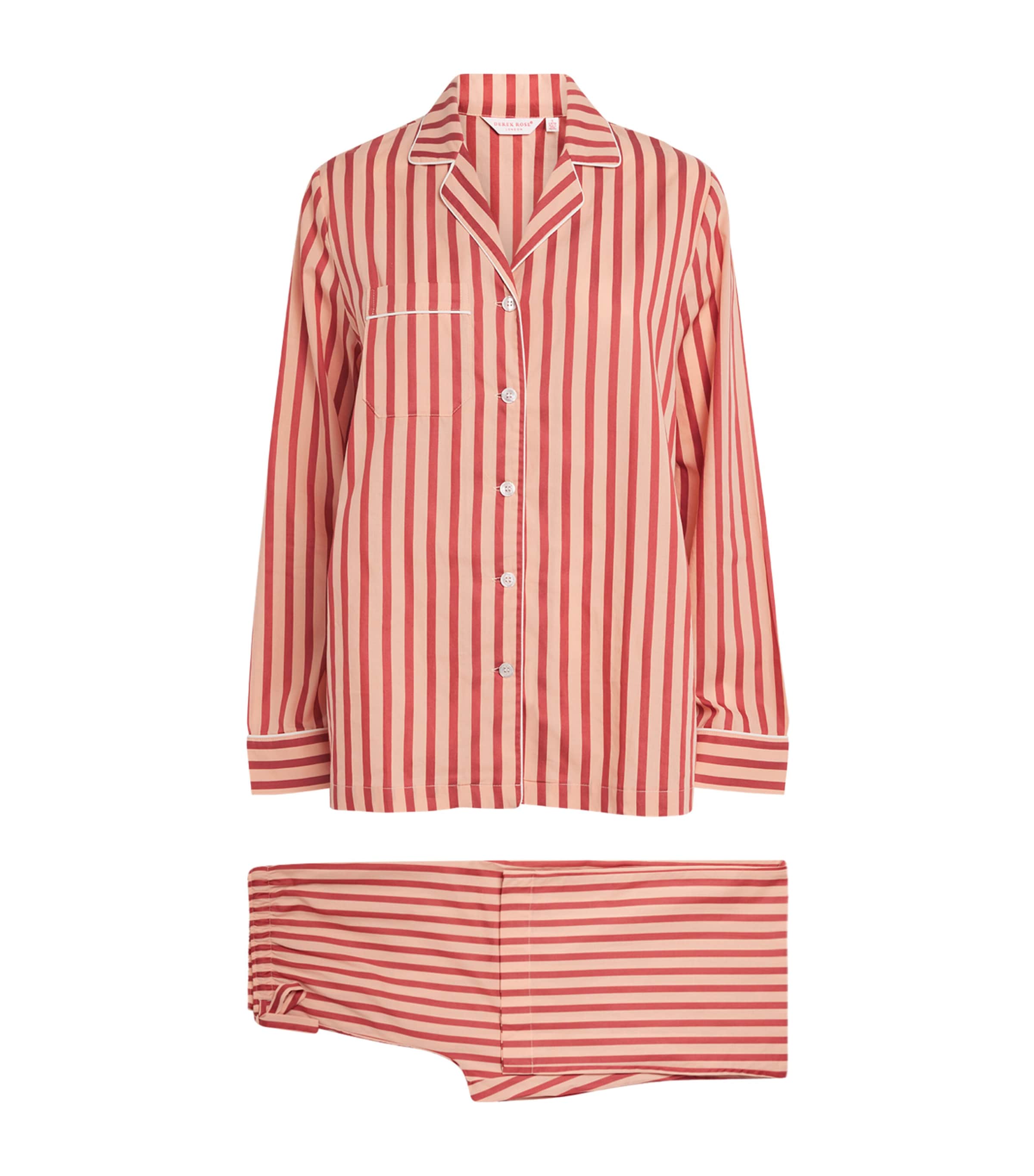 Derek Rose Cotton Capri Pyjama Set In Red