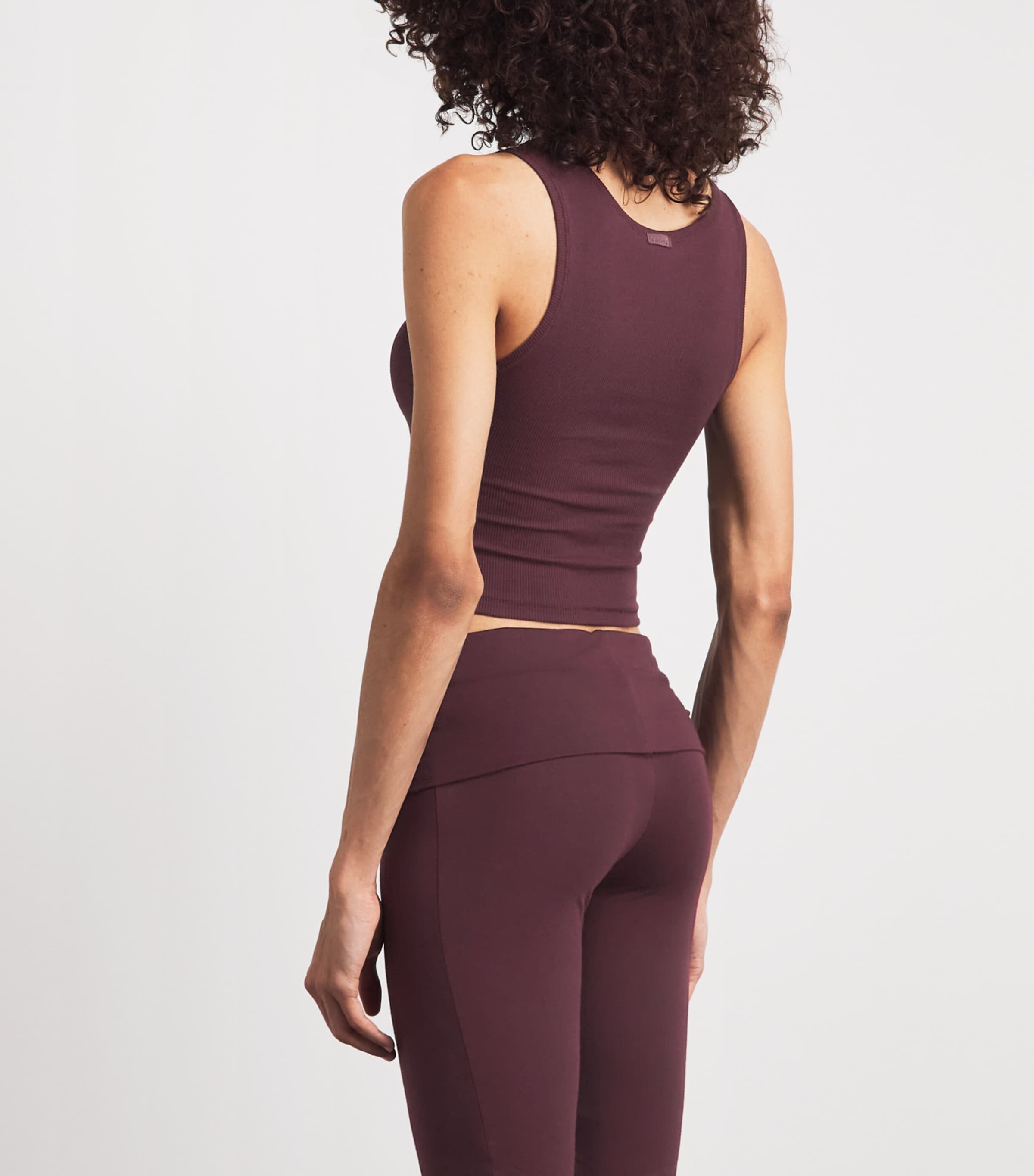 Skims Womens Cotton Ribbed Cropped Tank Top Currant Image 5