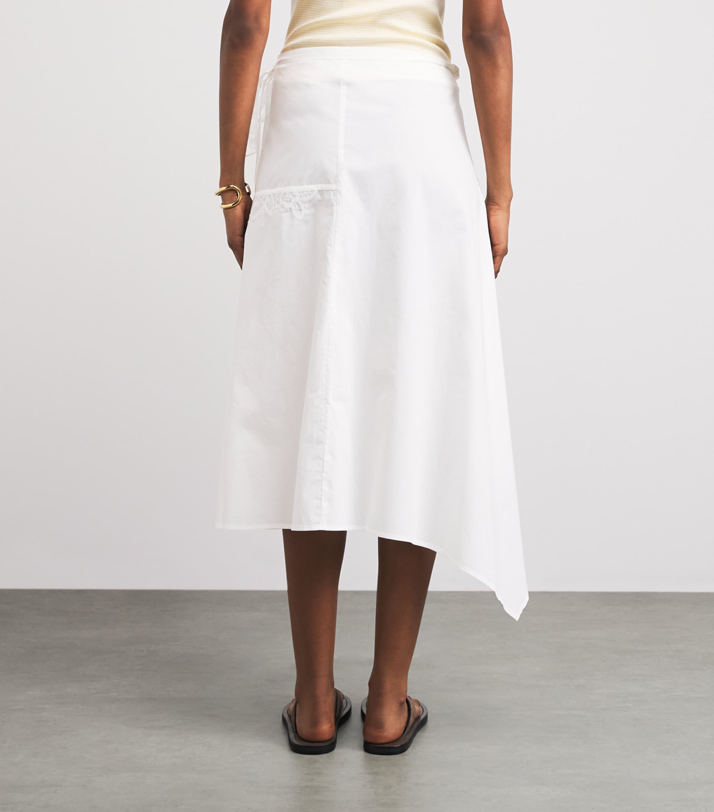 SIR. Womens Cotton Klara Midi Skirt Ivory Image 5