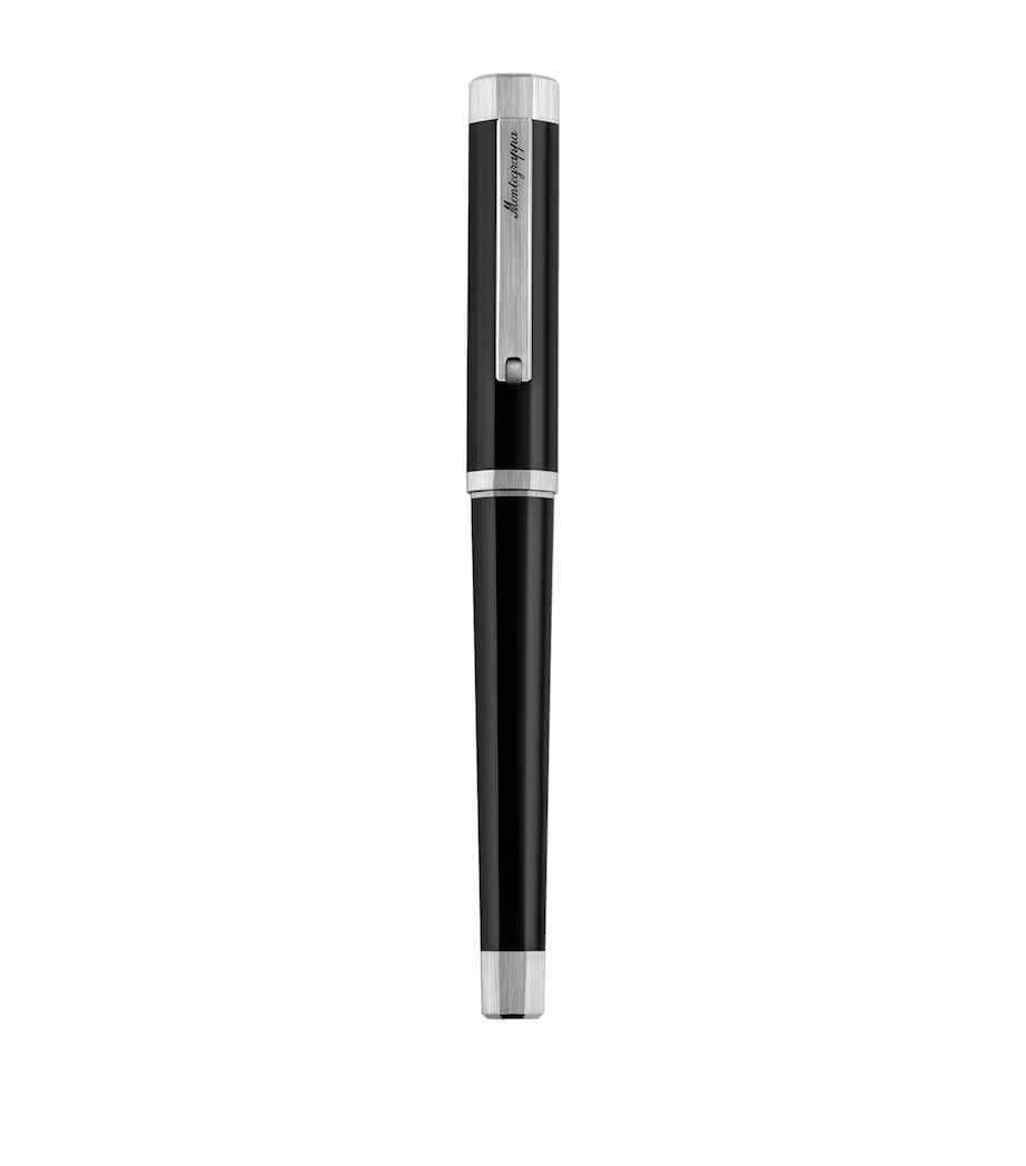 White Gold and Palladium-Trim Otto Fountain Pen BLACK Image 1