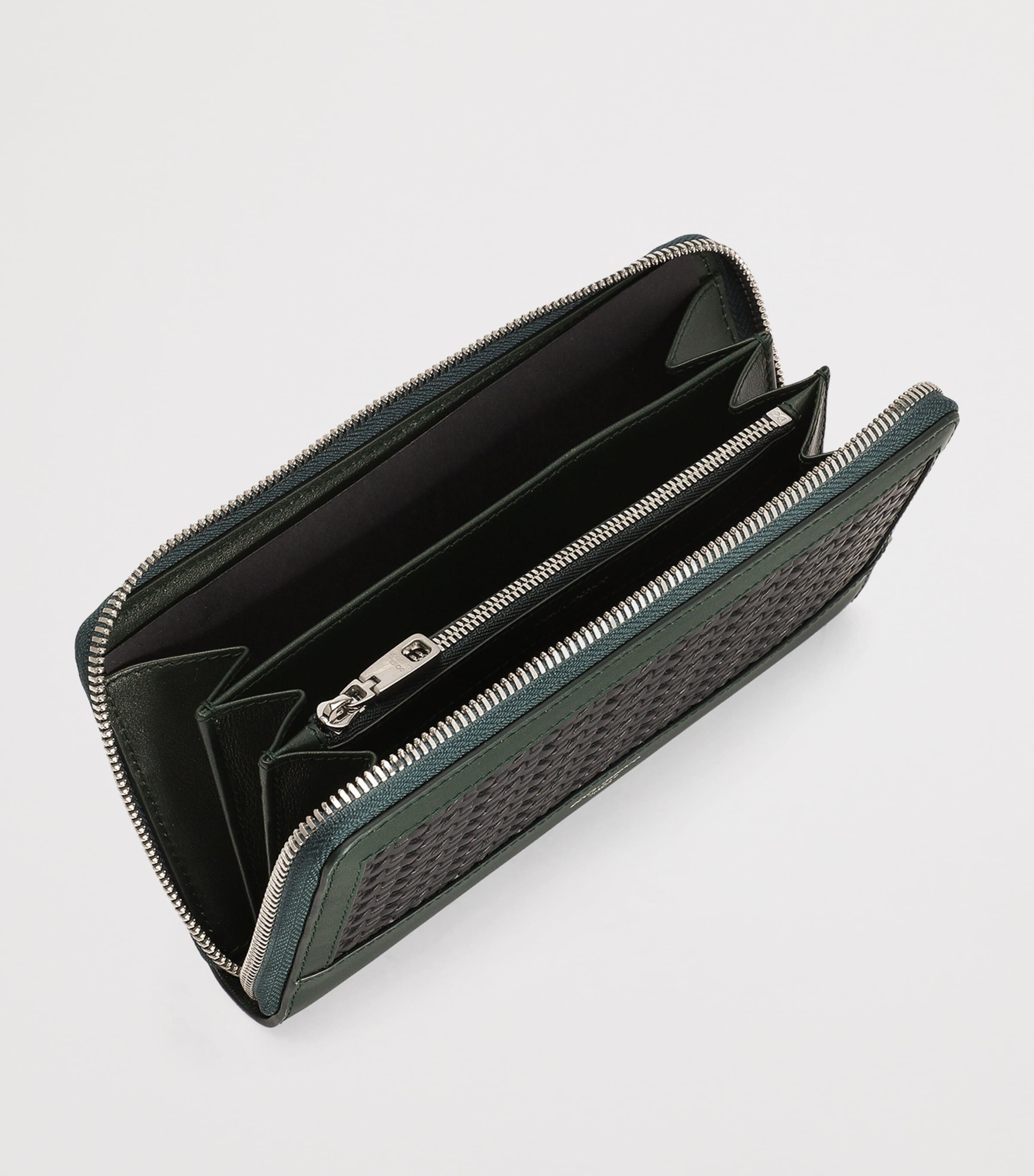 Calfskin Plongé Zip-Around Wallet 89868-GREEN/BLACK Image 4