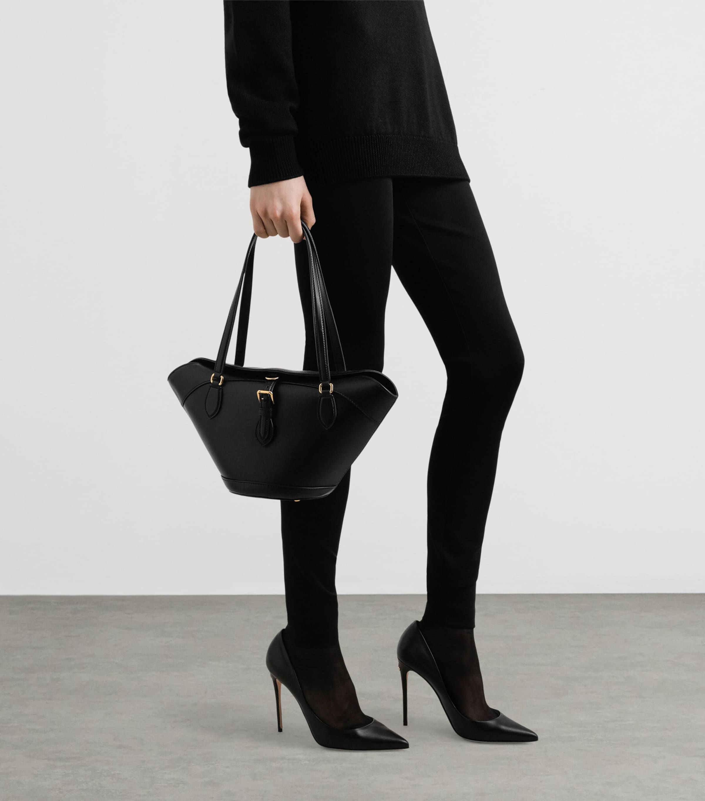 Leather Capri Shoulder Bag 80999-BLACK Image 2