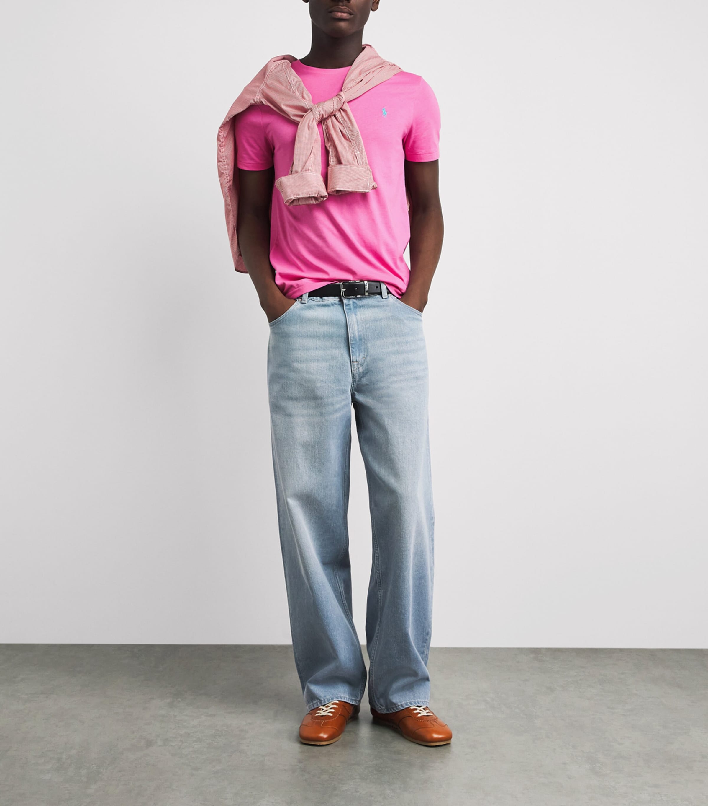 Polo Ralph Lauren Mens Cotton Custom Slim-Fit T-Shirt Baja Image 2