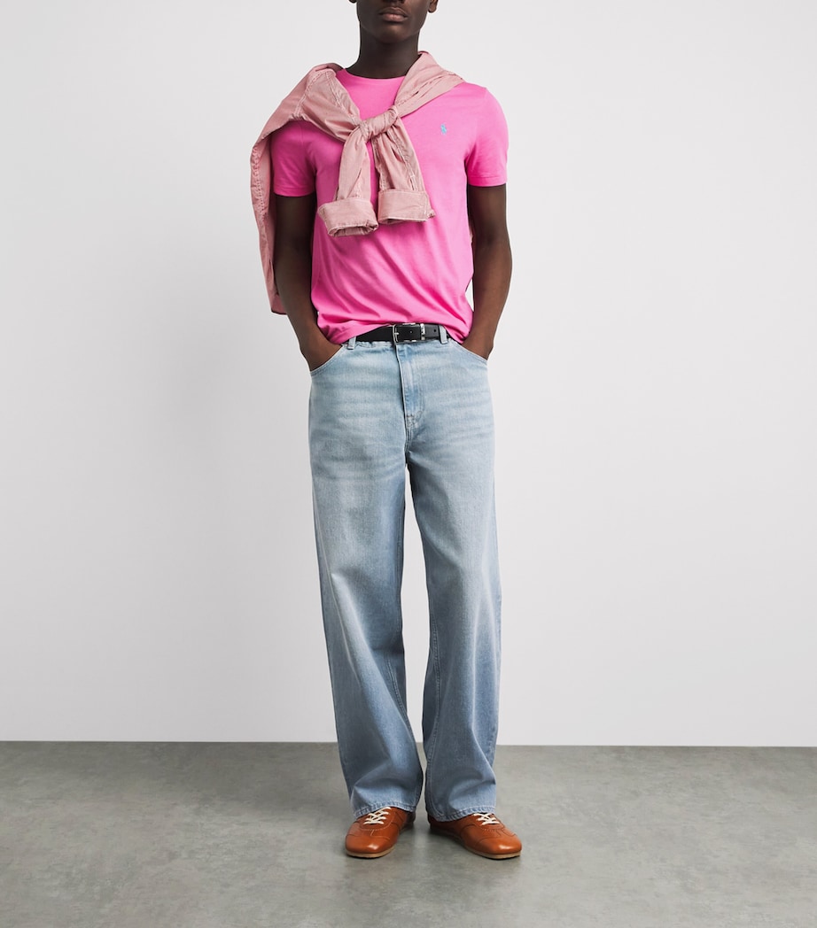 Polo Ralph Lauren Mens Cotton Custom Slim-Fit T-Shirt Baja Image 2