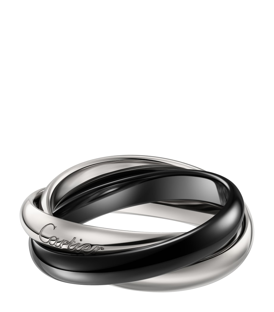 Medium White Gold and Ceramic Trinity Ring WHITE GOLD Image 1