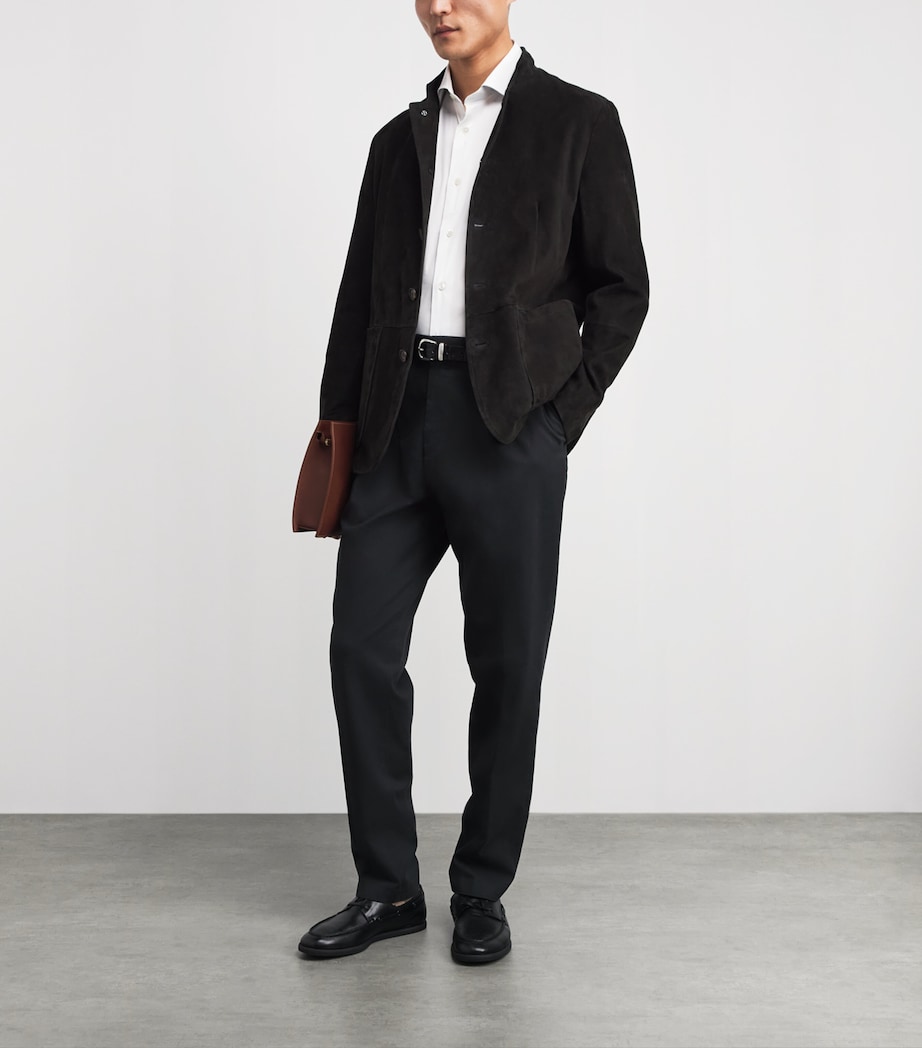 Eleventy Mens Stretch-Cotton Shirt Bianco Image 2