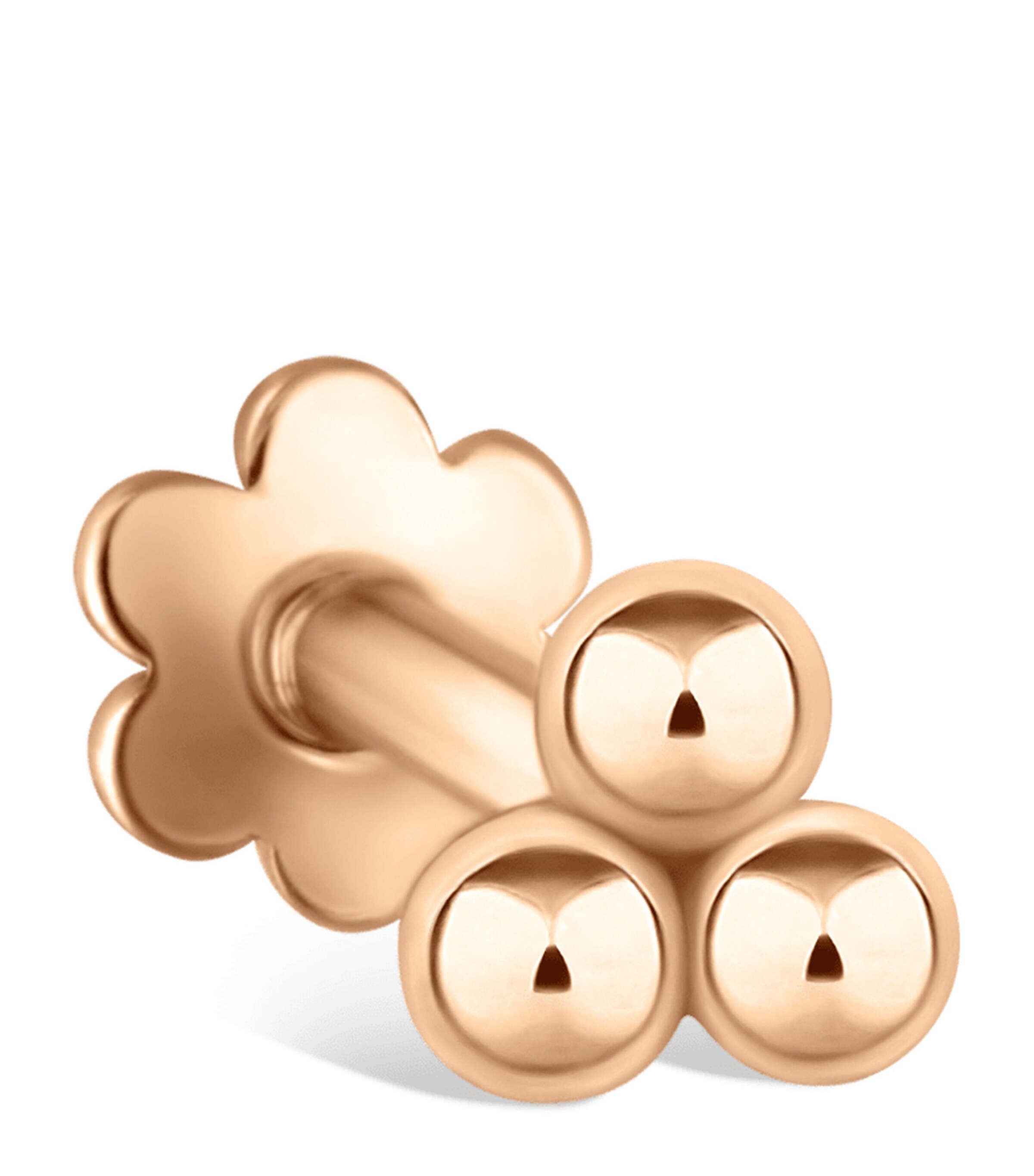 Maria Tash Trinity Single Threaded Stud Earring In Rose Gold