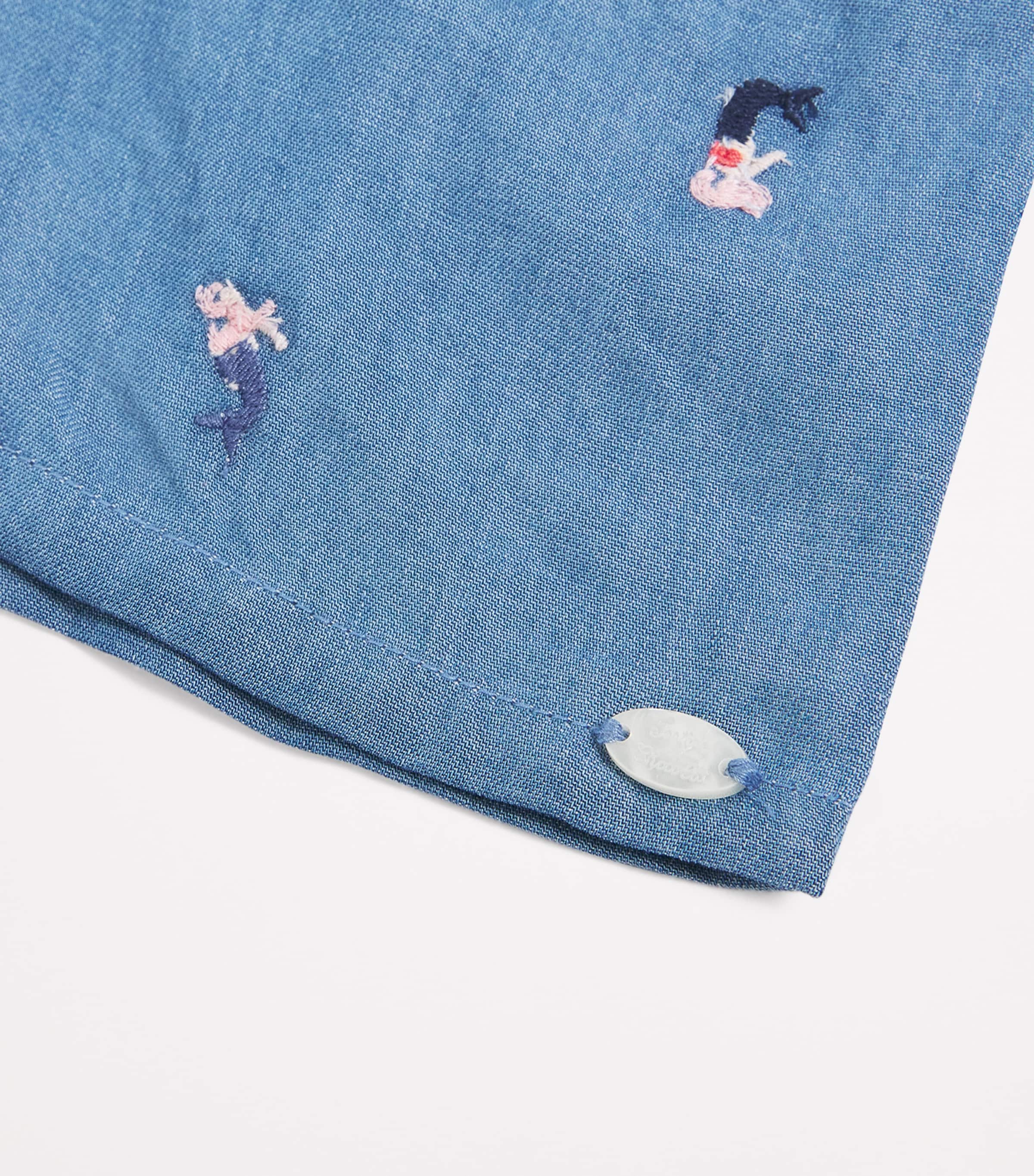 Tartine et Chocolat Embroidered Shorts (3-36 Months) Indigo Image 3