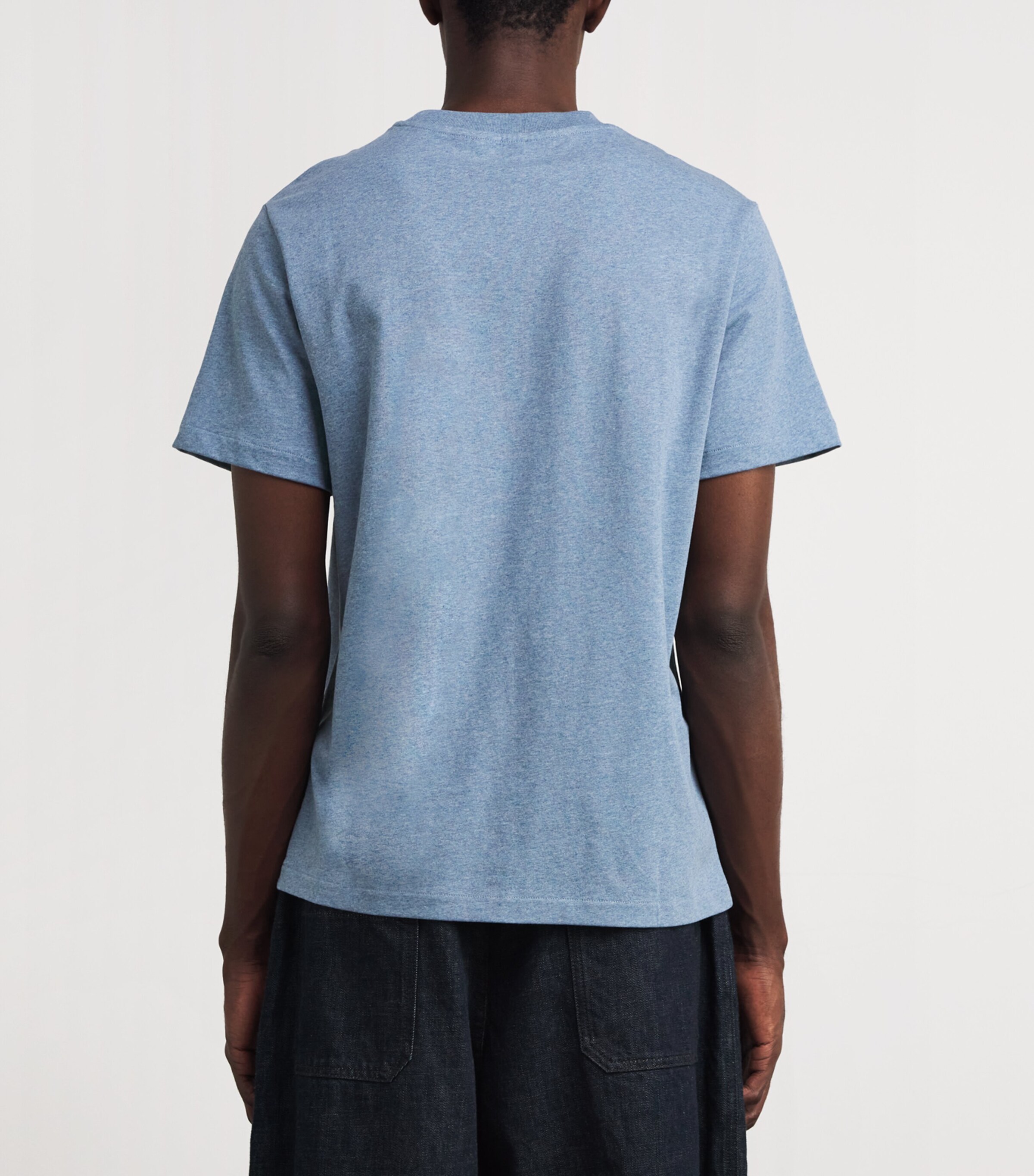 A.P.C. Mens Cotton Logo T-Shirt Bleu Gris Chine/bleu Image 4