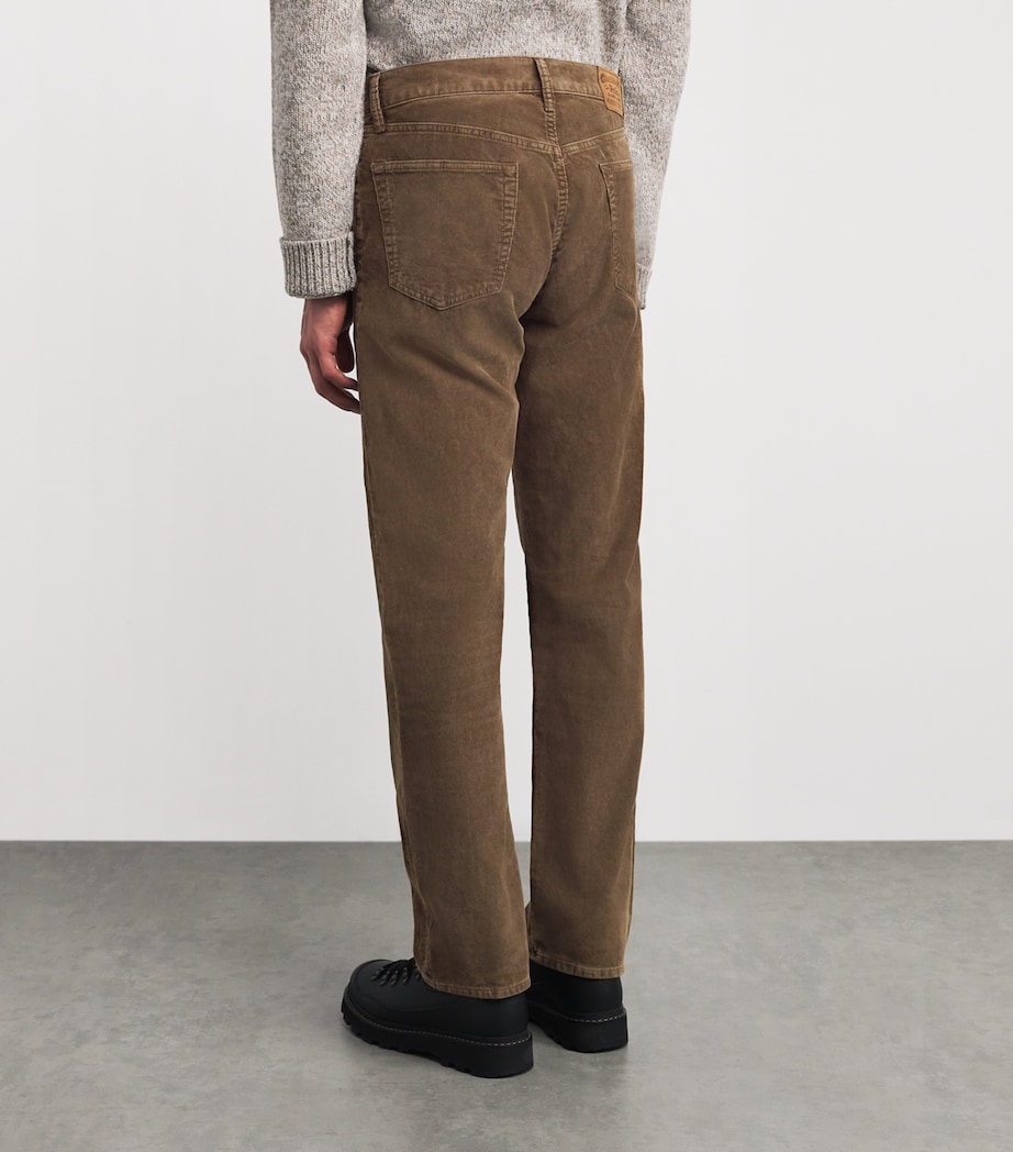 Cotton Corduroy Straight Fit Trousers BROWN SOFT FADE Image 4