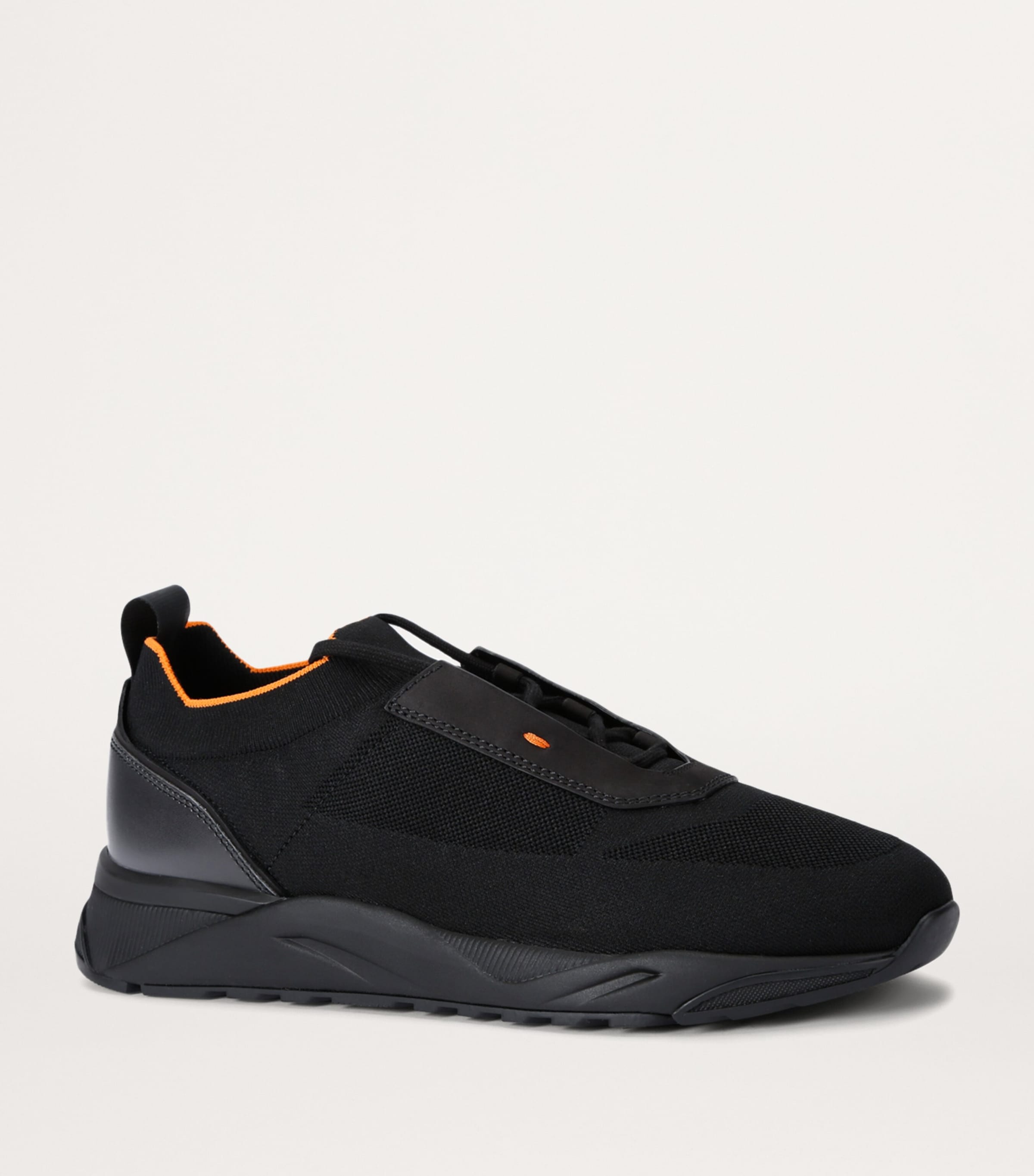 Santoni Mens Technical-Knit Runner Sneakers Black Image 3