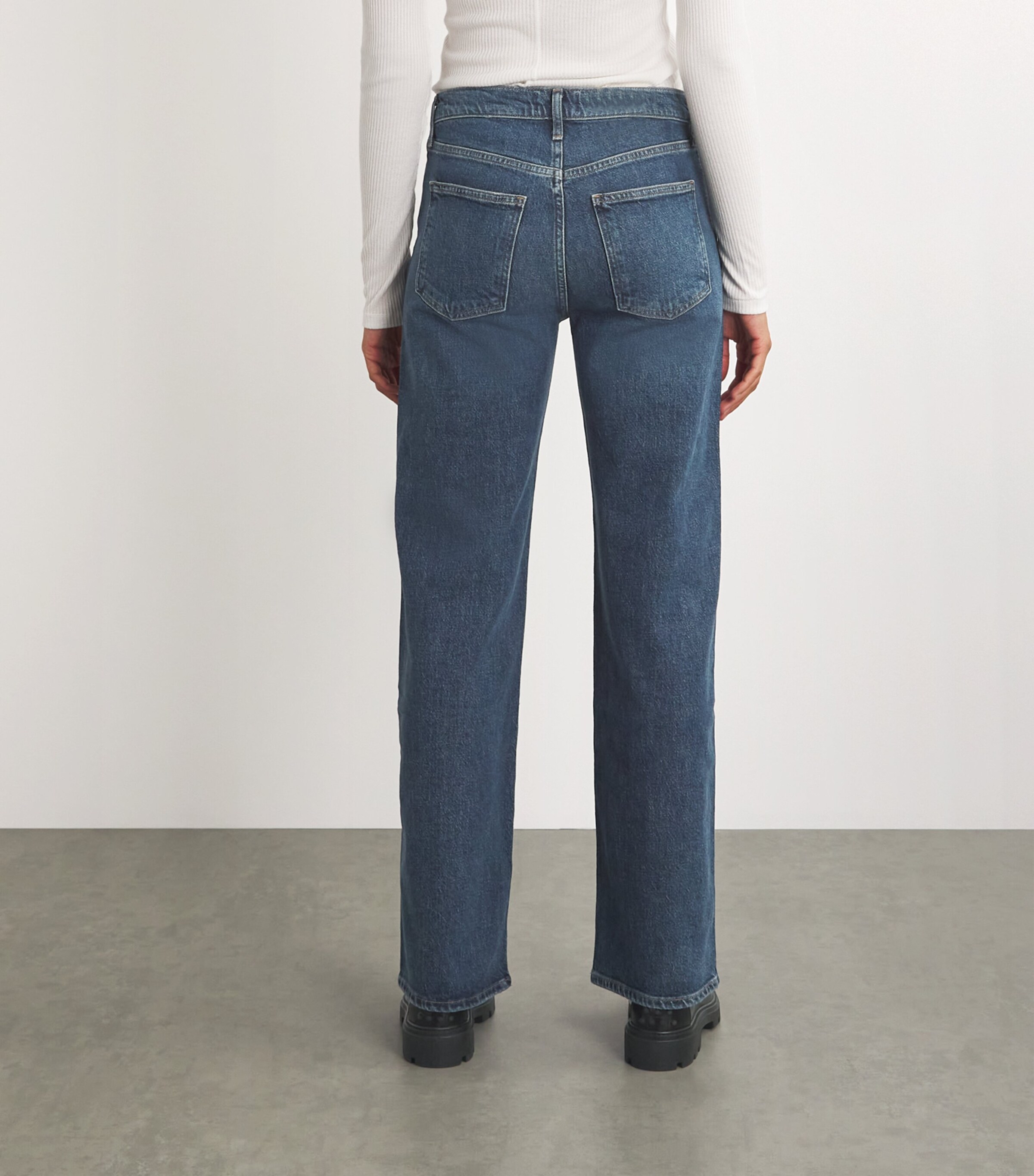 AGOLDE Womens Harper Mid-Rise Straight Jeans Tempo Image 4