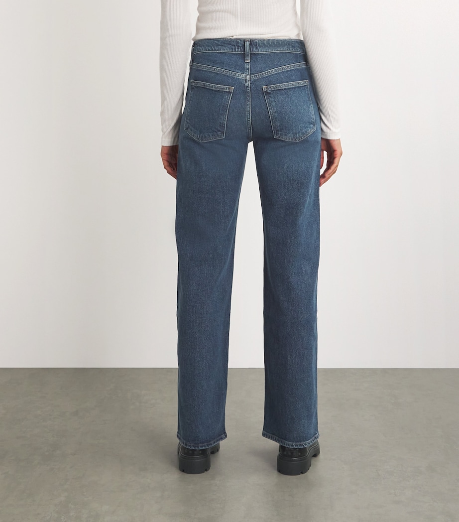 AGOLDE Womens Harper Mid-Rise Straight Jeans Tempo Image 4