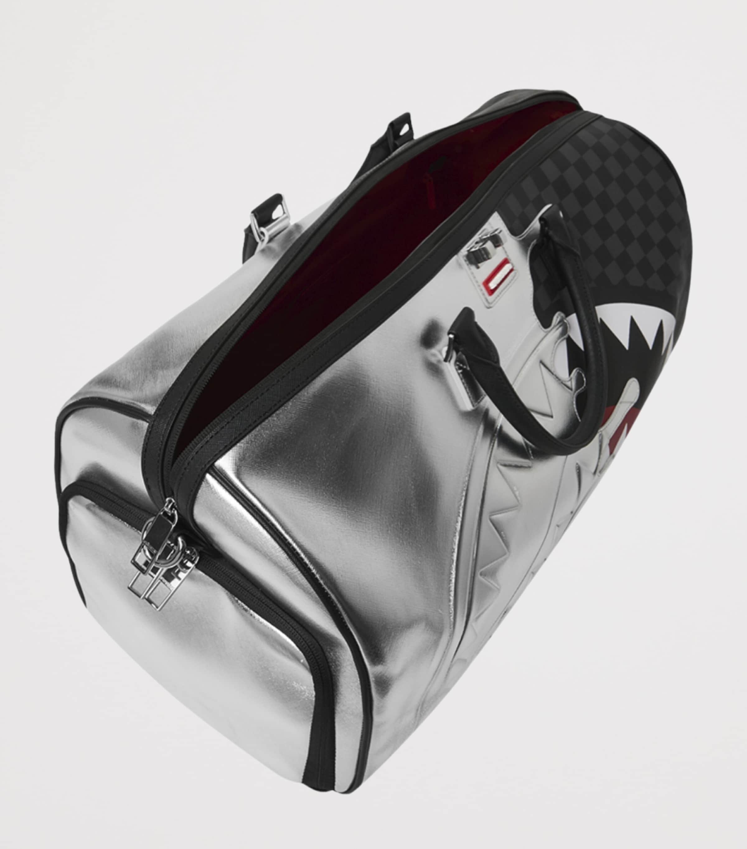 Sprayground Silver Side Drip Duffle Bag Silver Side Drip Image 6