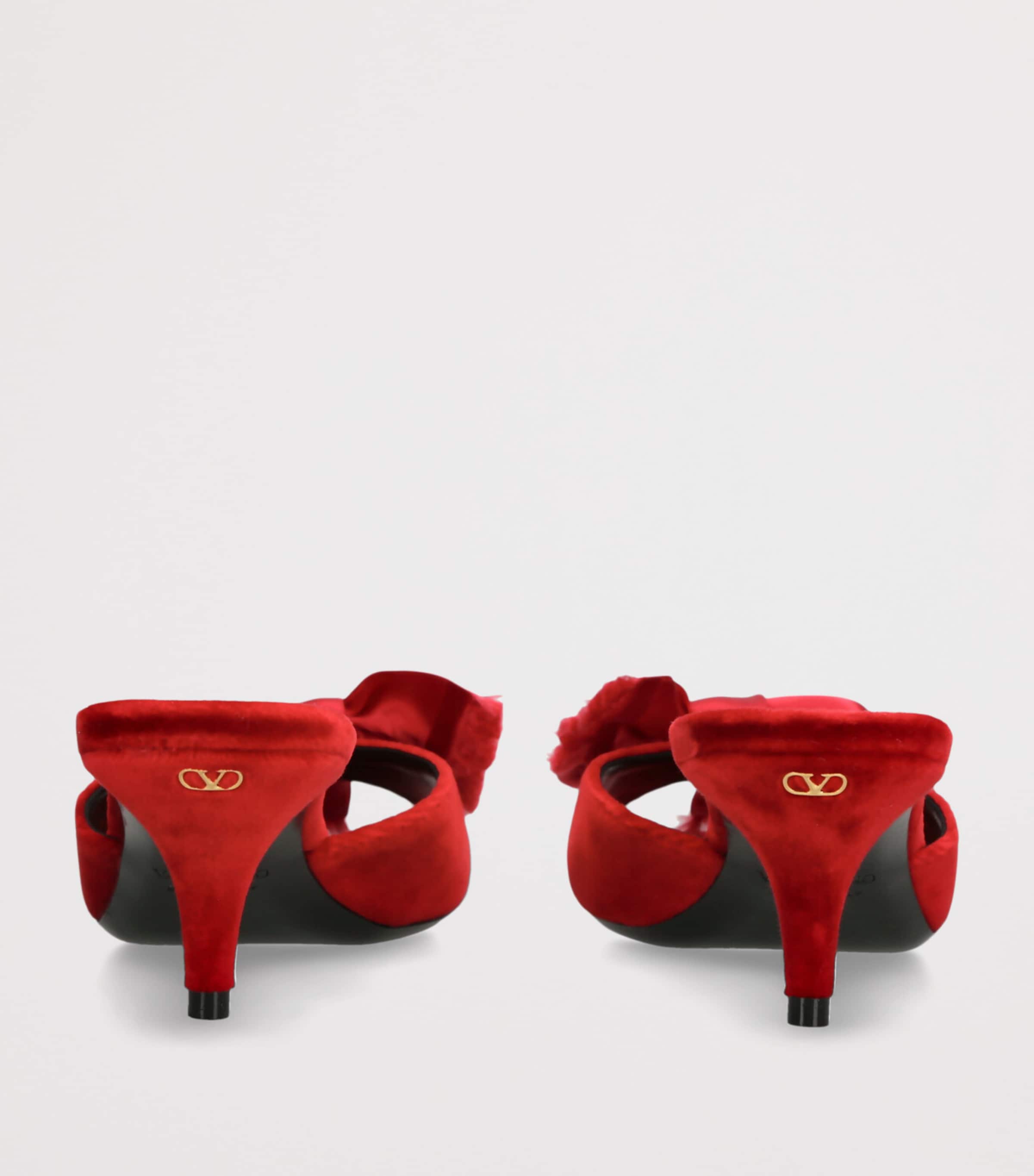 Valentino Garavani Velvet Marie A Heeled Mules 55 Red Image 2