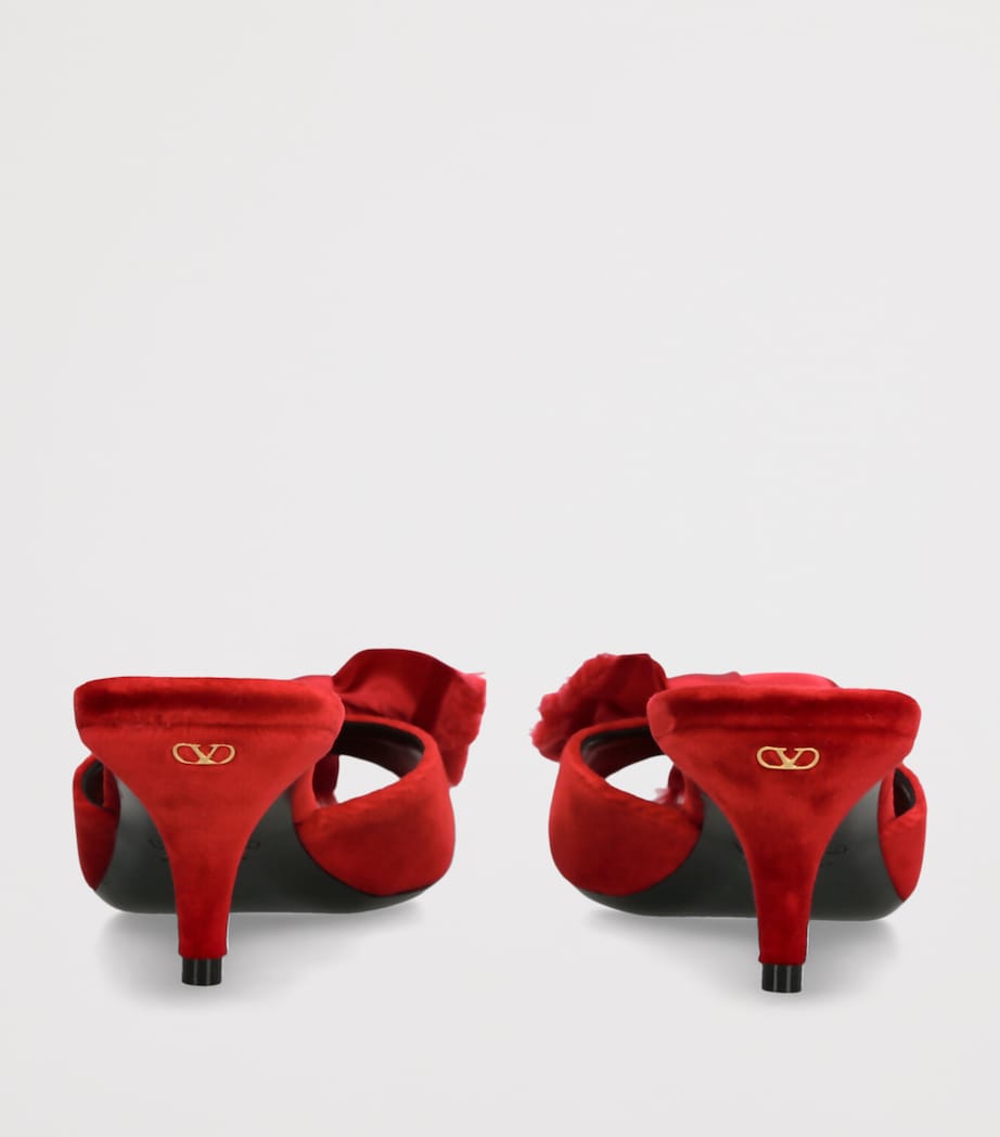 Valentino Garavani Velvet Marie A Heeled Mules 55 Red Image 2