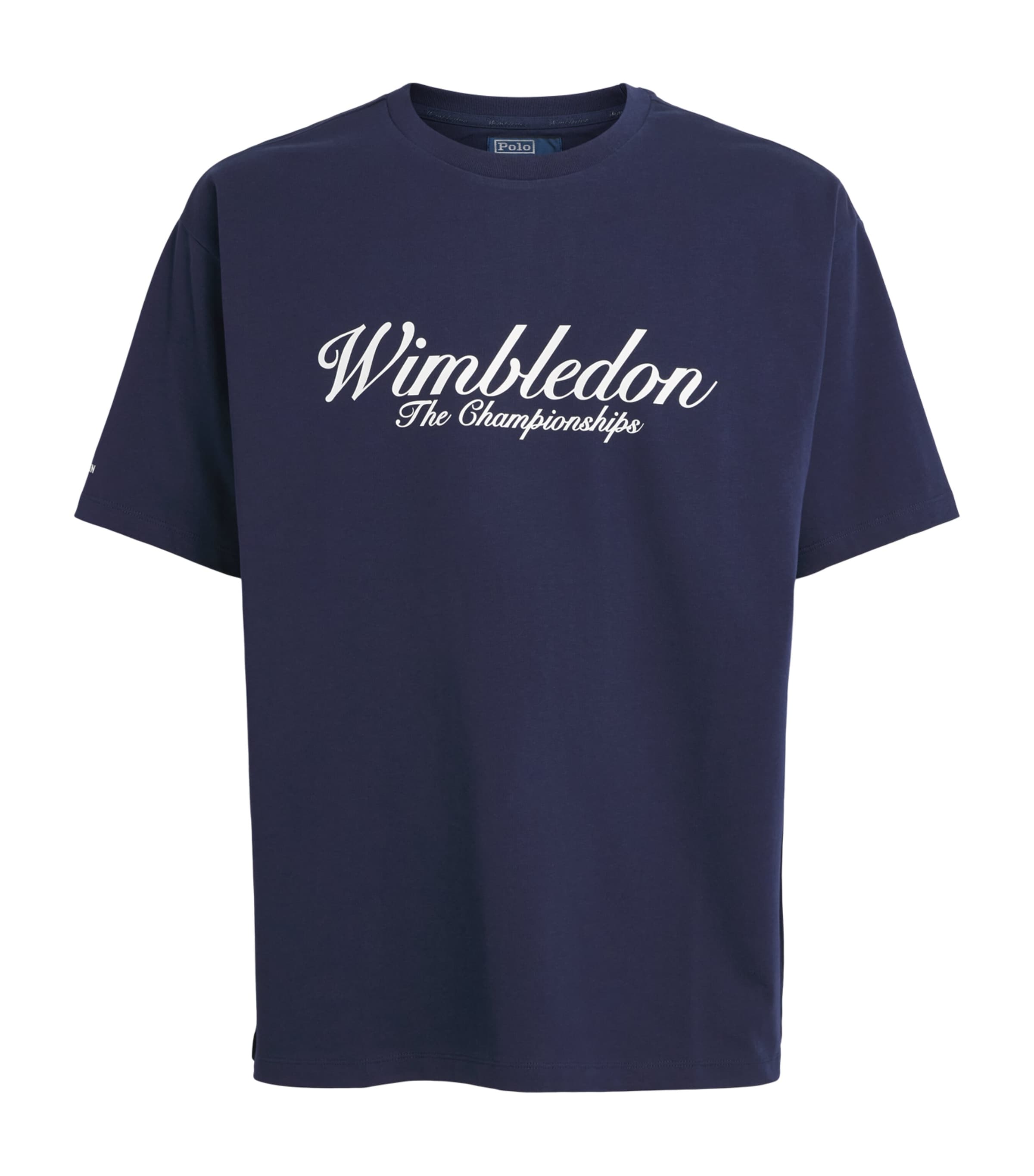 Polo Ralph Lauren Mens x Wimbledon Cotton Script T-Shirt Refined Navy Image 1
