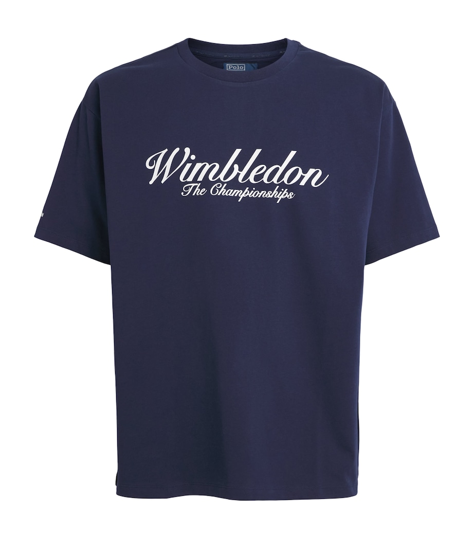 Polo Ralph Lauren Mens x Wimbledon Cotton Script T-Shirt Refined Navy Image 1