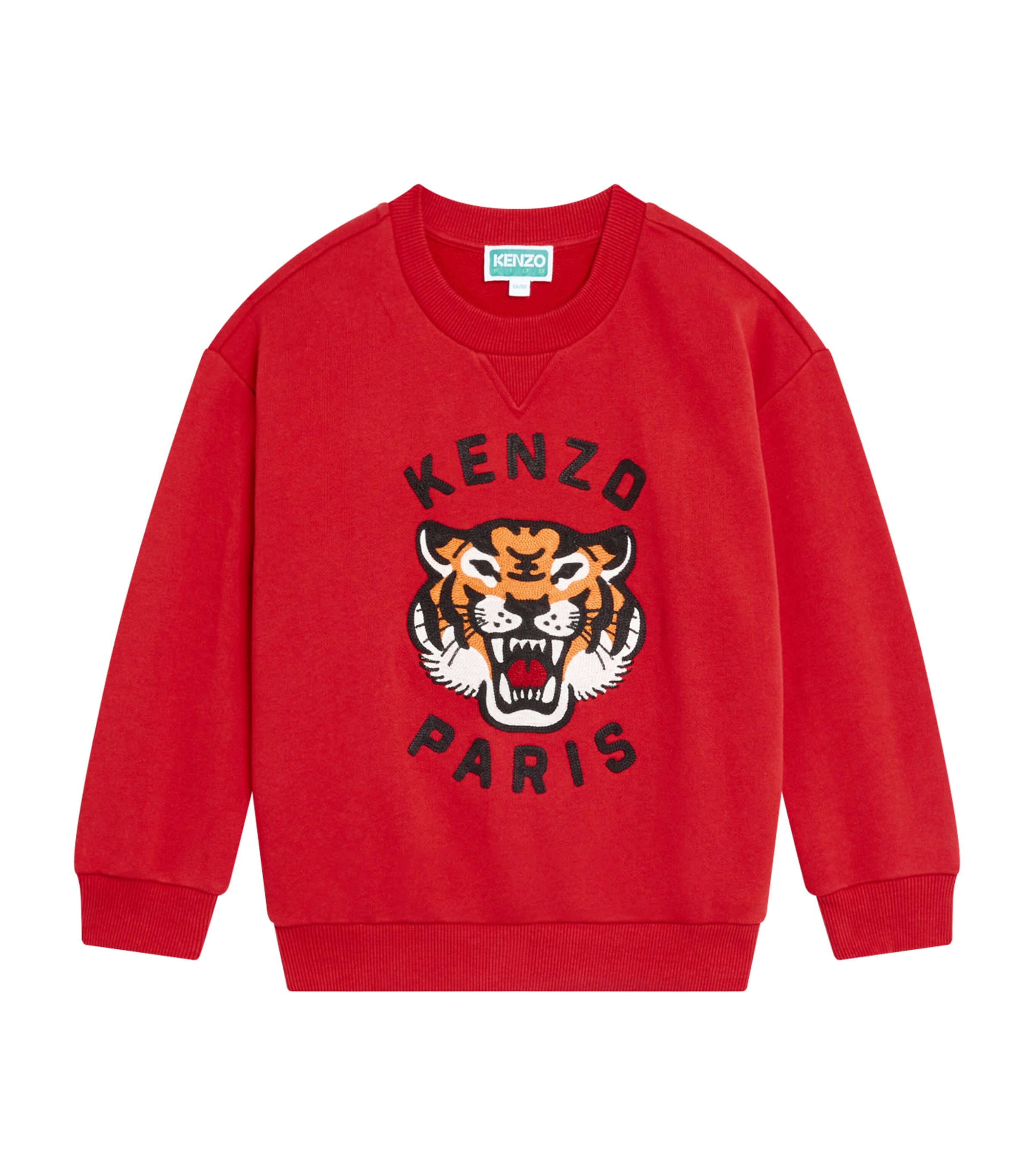 Kenzo Tiger Head-embroidered Sweatshirt In Red