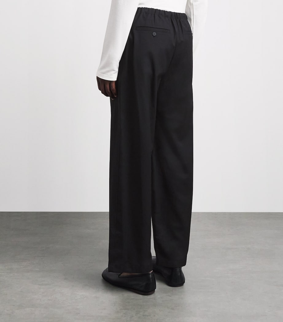 Le 17 Septembre Mens Wool-Blend Drawstring Trousers Black Image 5