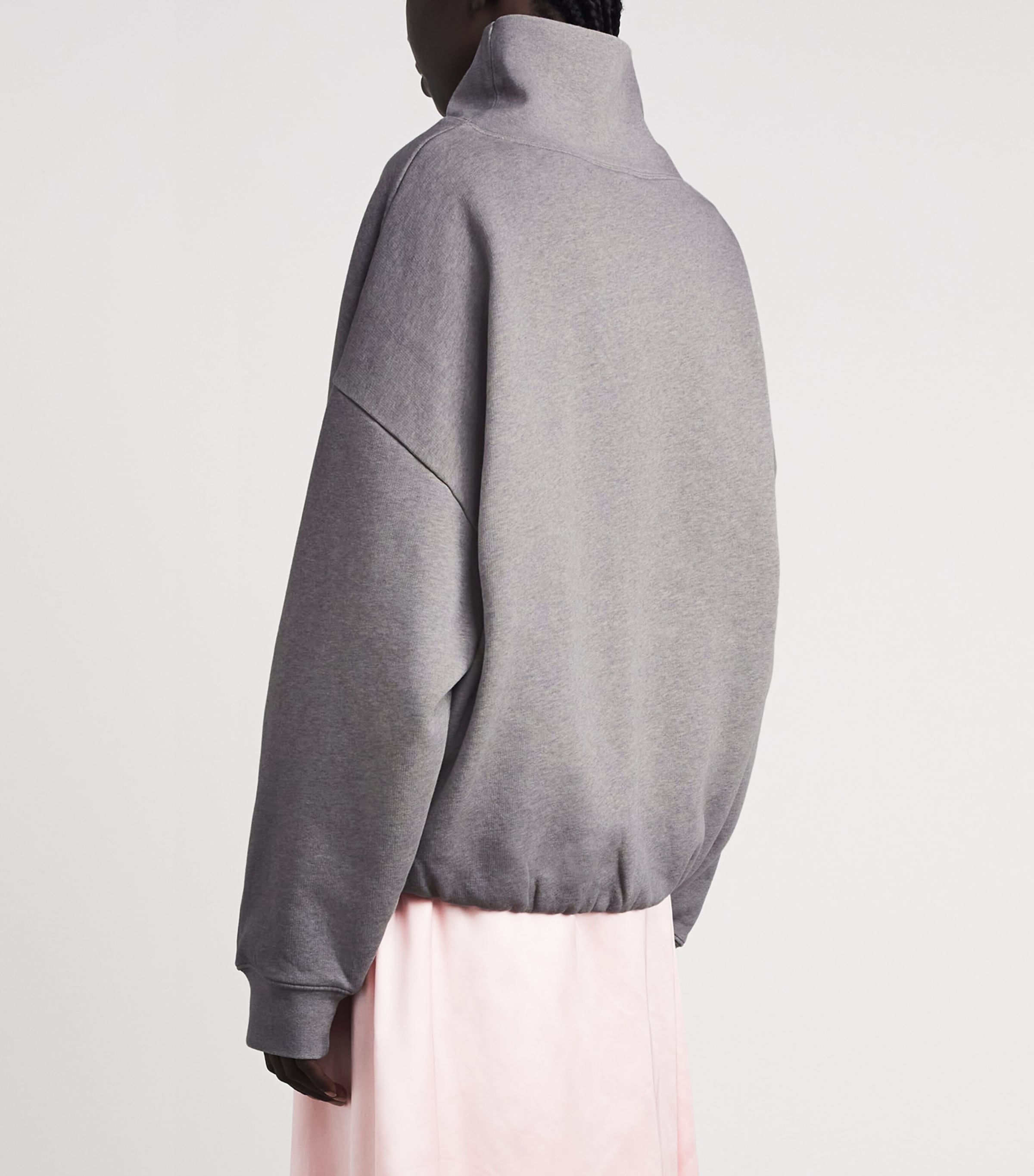 Acne Studios Womens Cotton Logo Sweatshirt Grey Melange Image 5