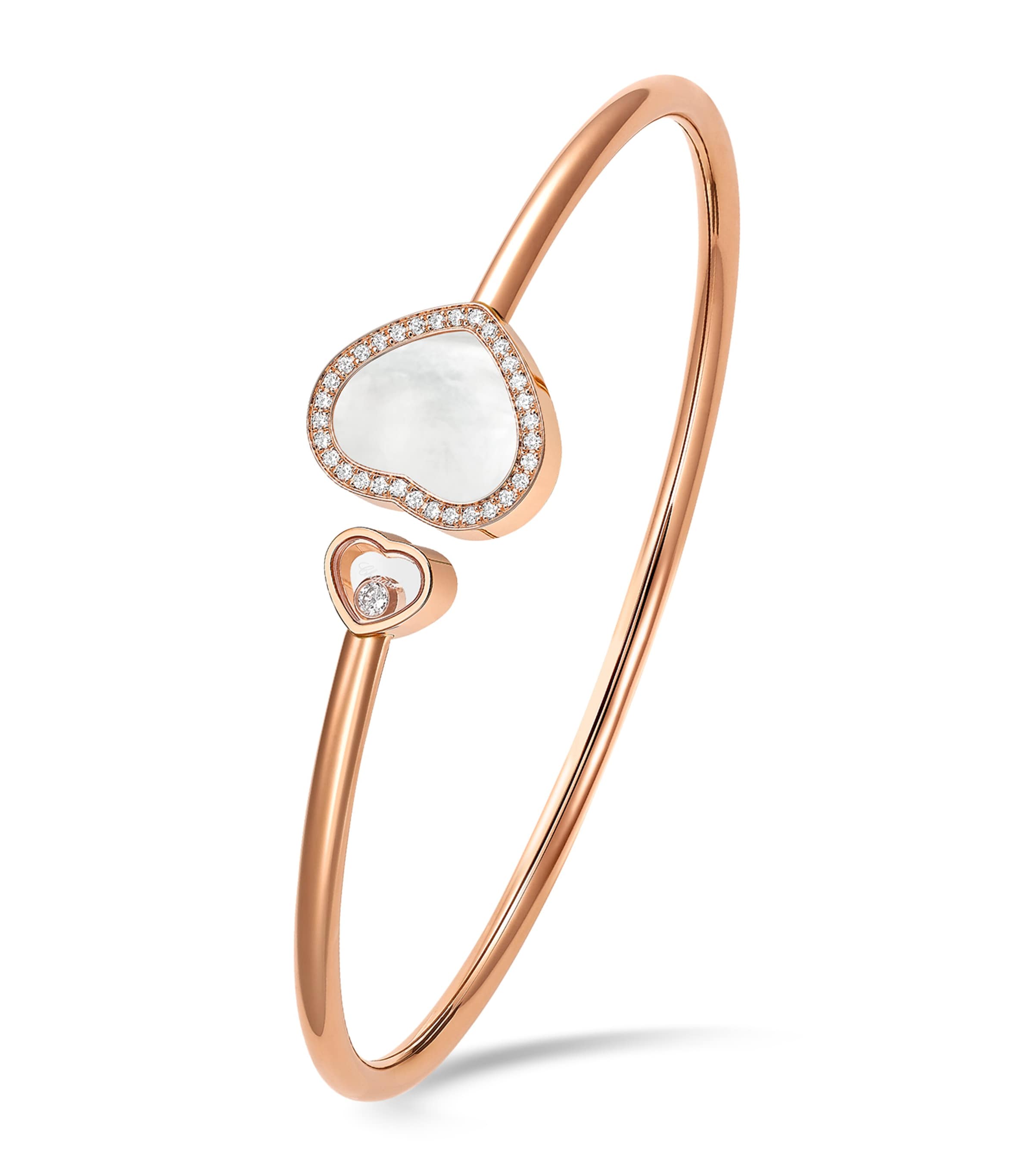 Rose Gold, Diamond and Mother-of-Pearl Happy Hearts Bangle 18K ROSE GOLD Image 4
