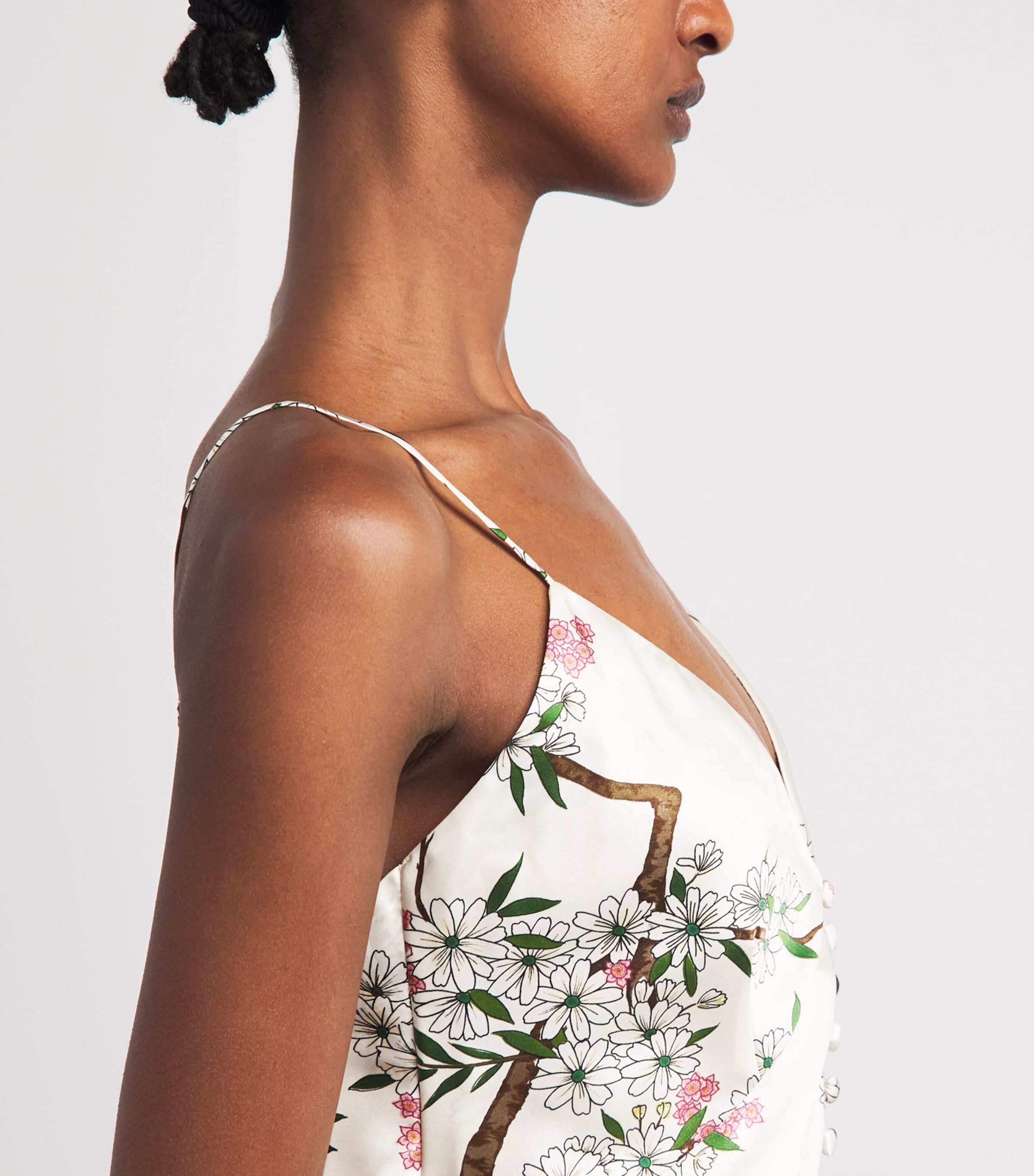 Olivia von Halle Womens Silk Floral Ilse Midi Slip Dress Ana Image 3