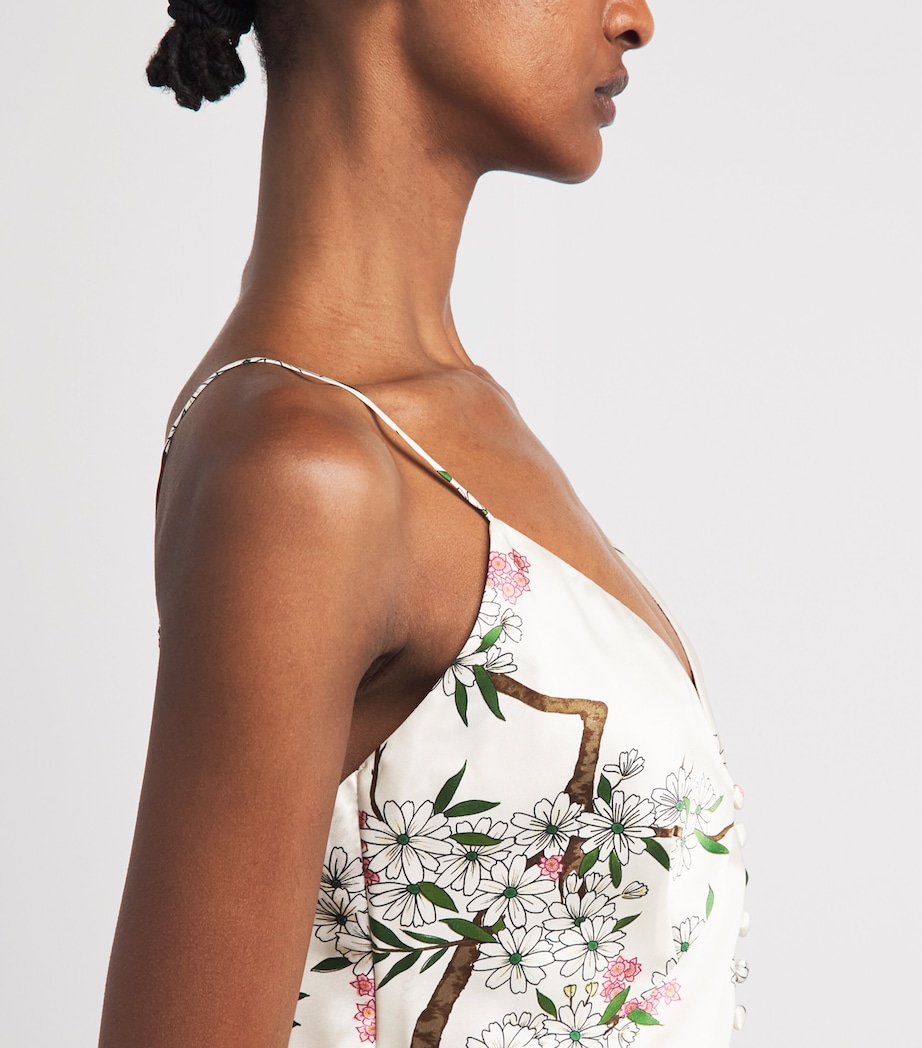 Olivia von Halle Womens Silk Floral Ilse Midi Slip Dress Ana Image 3
