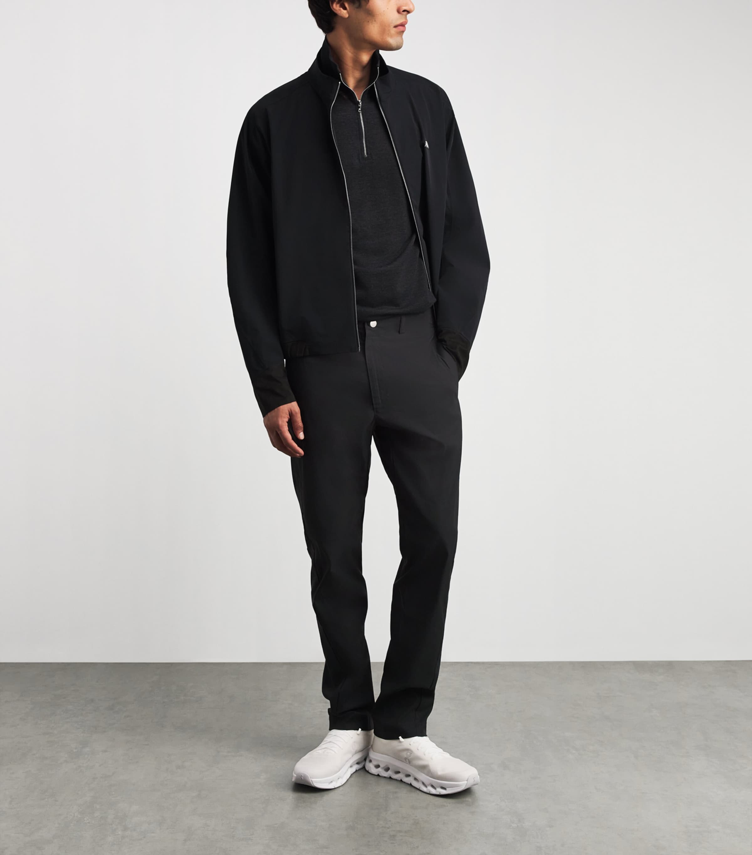Alba Mens Cotton-Blend Techno Trousers Black Image 2