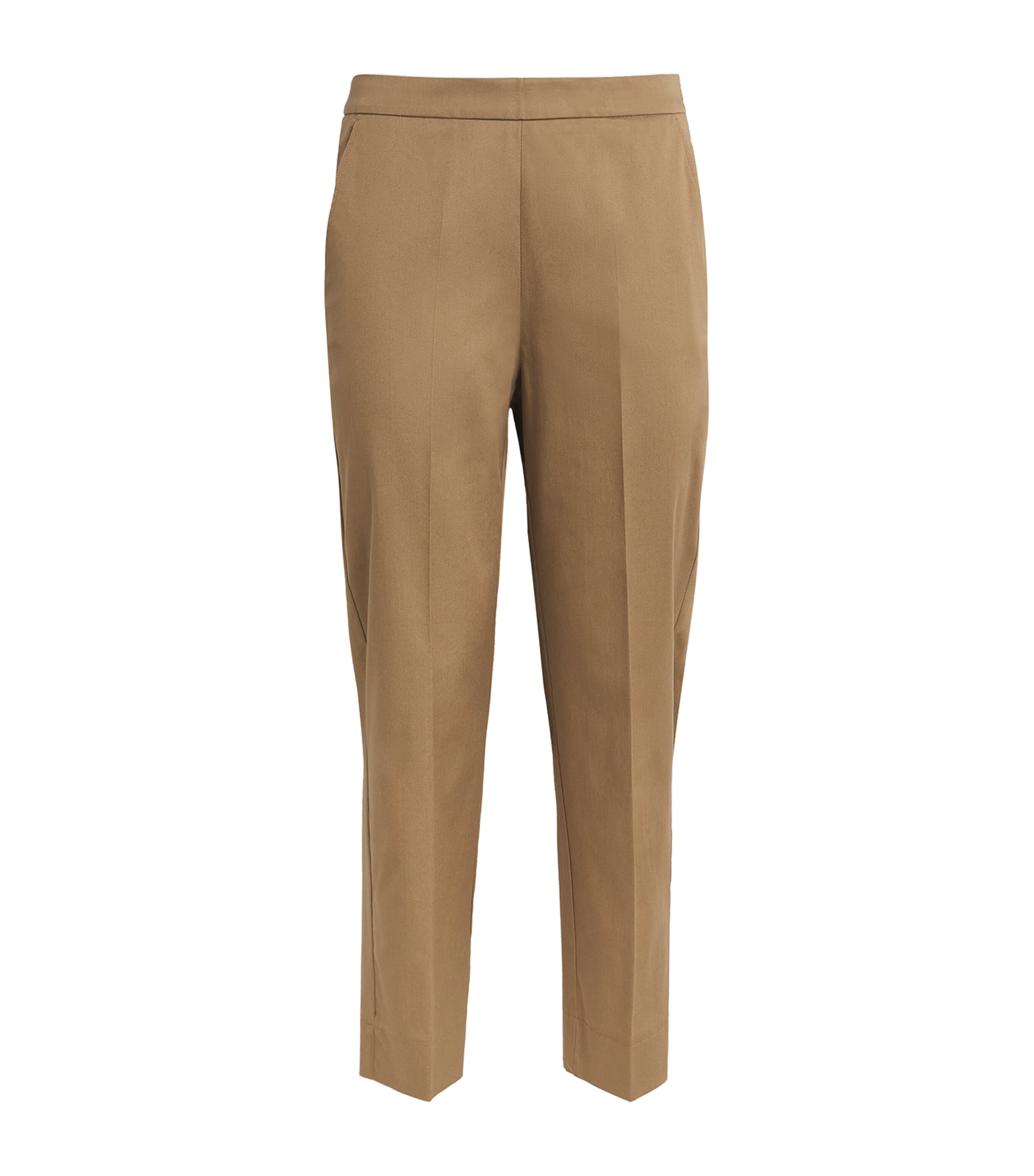 Max & Co Cotton Gabardine Slim Trousers In Beige