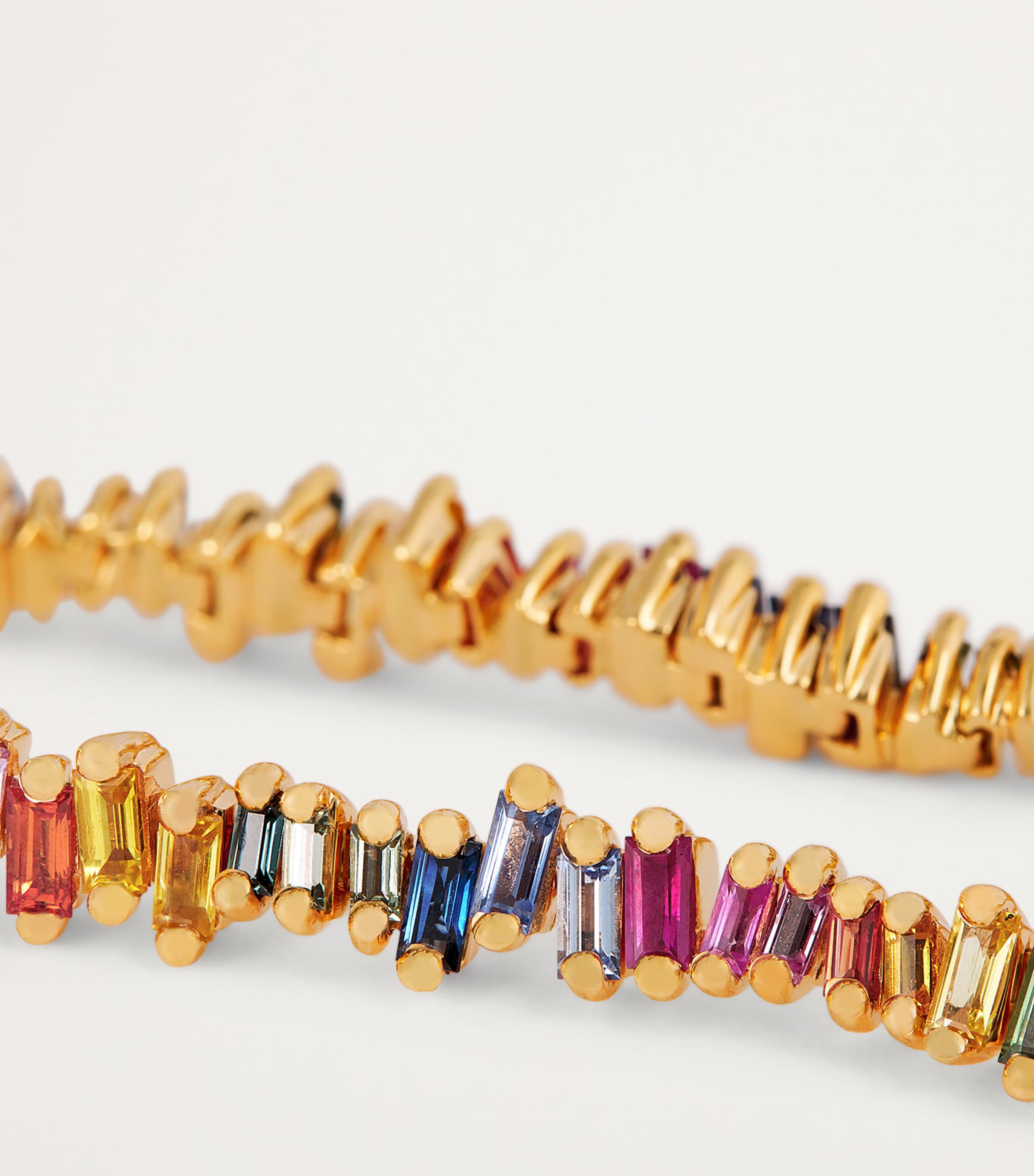 Rose Gold and Rainbow Sapphire Bold Tennis Bracelet 18K RG/RS Image 7