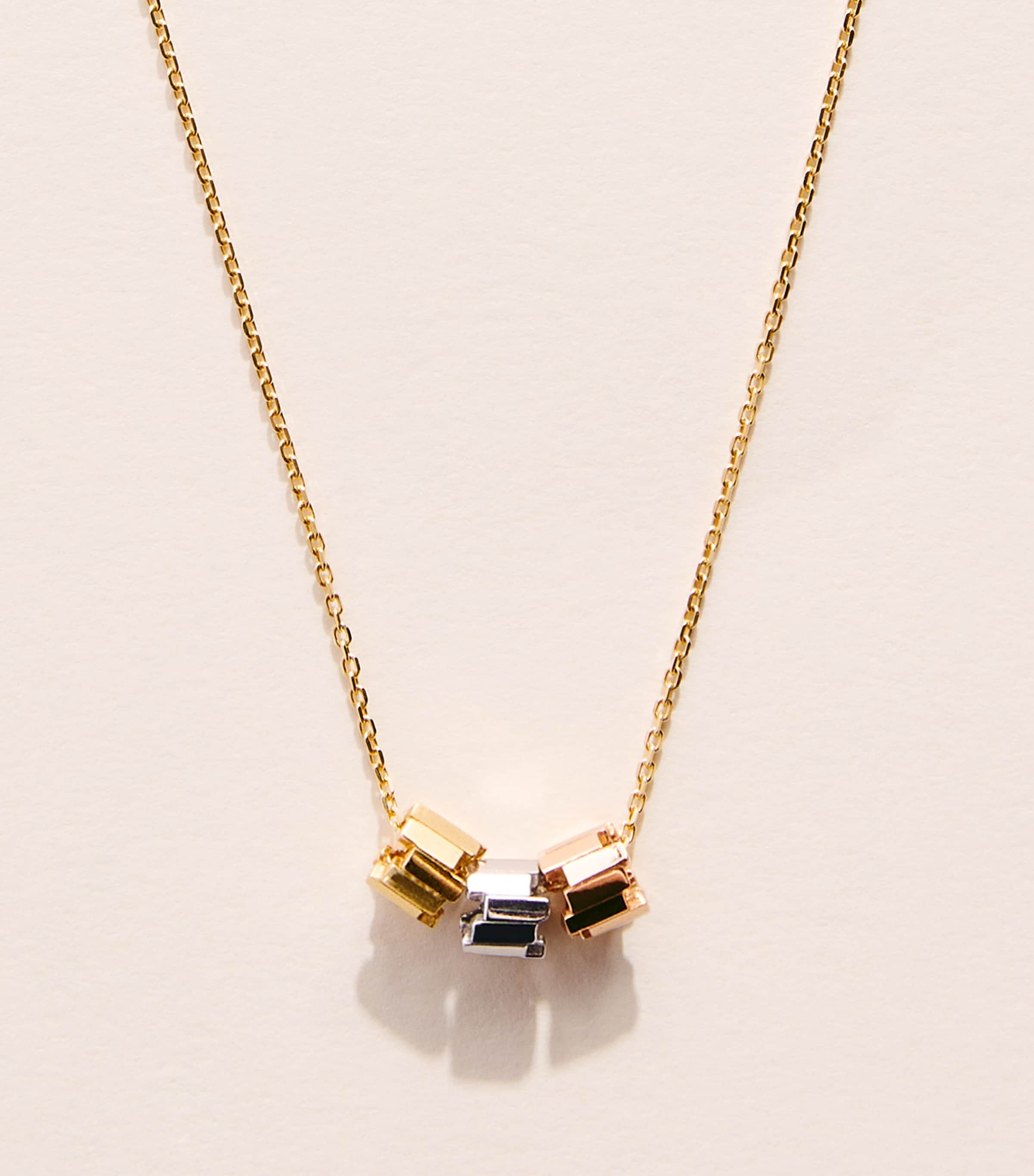 Suzanne Kalan Mixed Gold Infinite Necklace In White