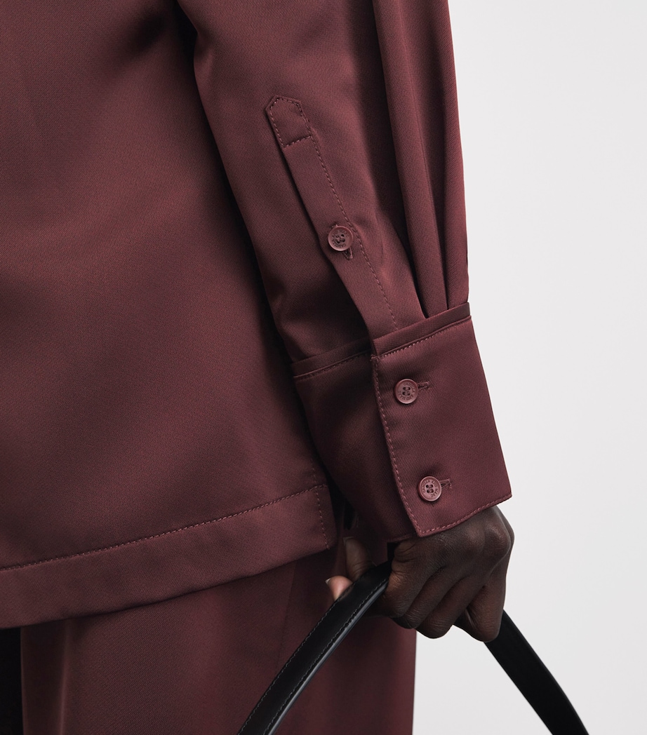 CAMILLA AND MARC Womens Satin Ground Shirt Burgundy Image 3