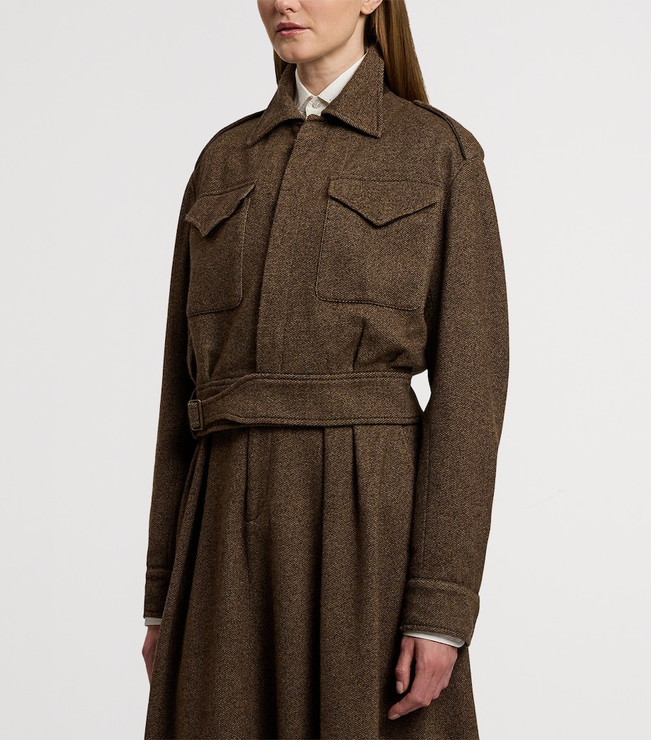 Birdseye Tweed Maddison Bomber Jacket DARK BROWN Image 8