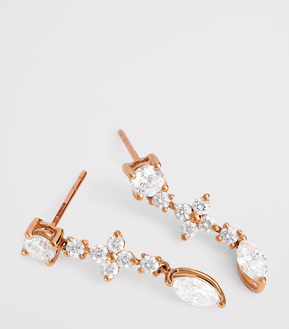 Rose Gold and Diamond Vivi Drop Earrings ROSE GOLD Image 6