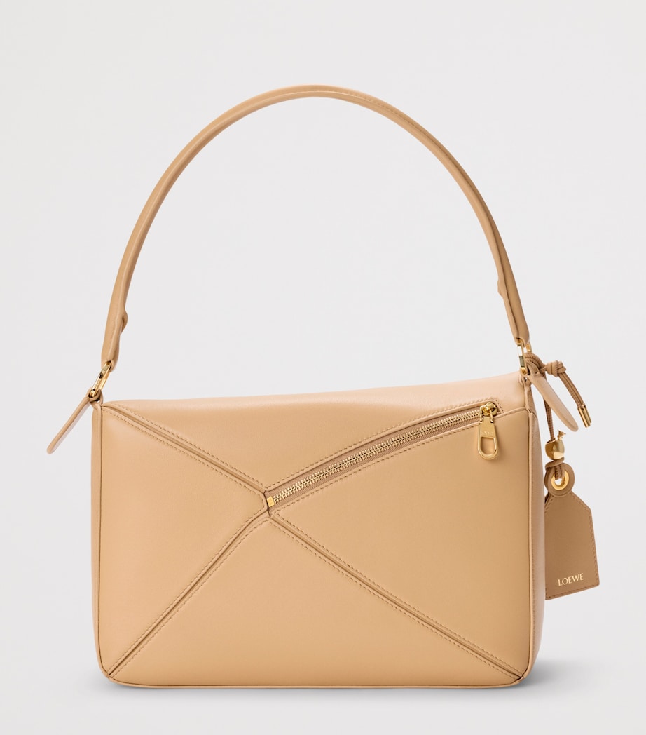 LOEWE Medium Leather Featherlight Puzzle Top-Handle Bag Silk Beige Image 5