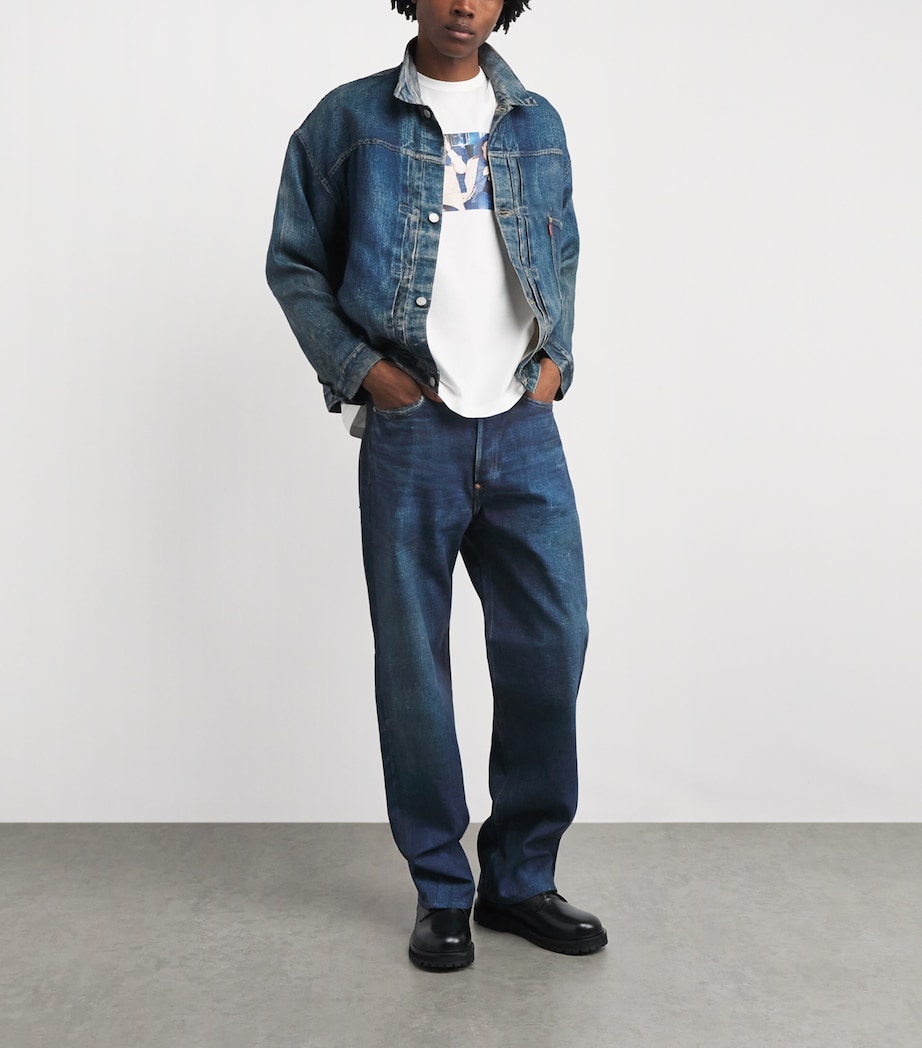 Junya Watanabe MAN Mens x Levi’s Distressed Denim Jacket Indigo Image 2